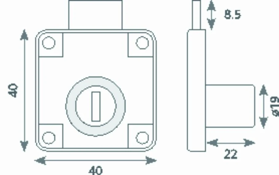 Canex Kare Çekmece Kilidi Plastik Gövde Eko - 22 mm