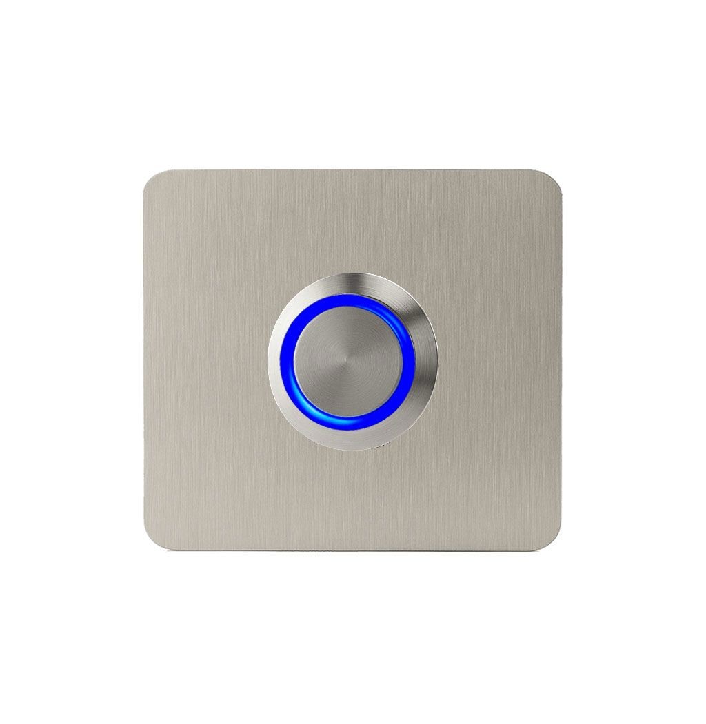 LOCKWAY Z-401M Paslanmaz 304 Kare Zil butonu 52x52mm Mavi Led