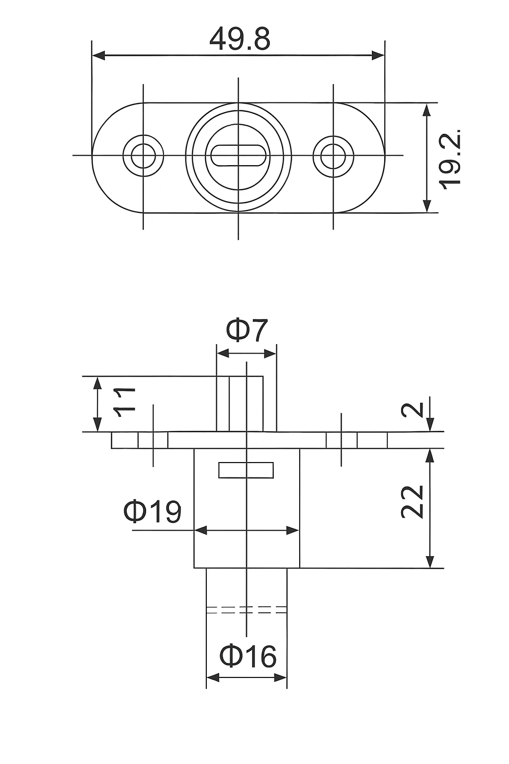 Canex İtmeli Çekmece Kilidi - 10 Adet