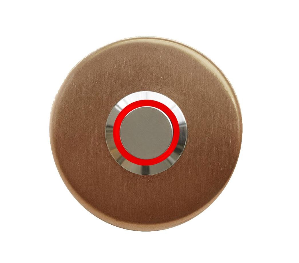 LOCKWAY Z-101ABK Antik Bronz Paslanmaz Tek Kontak Zil Butonu Kırmızı Led