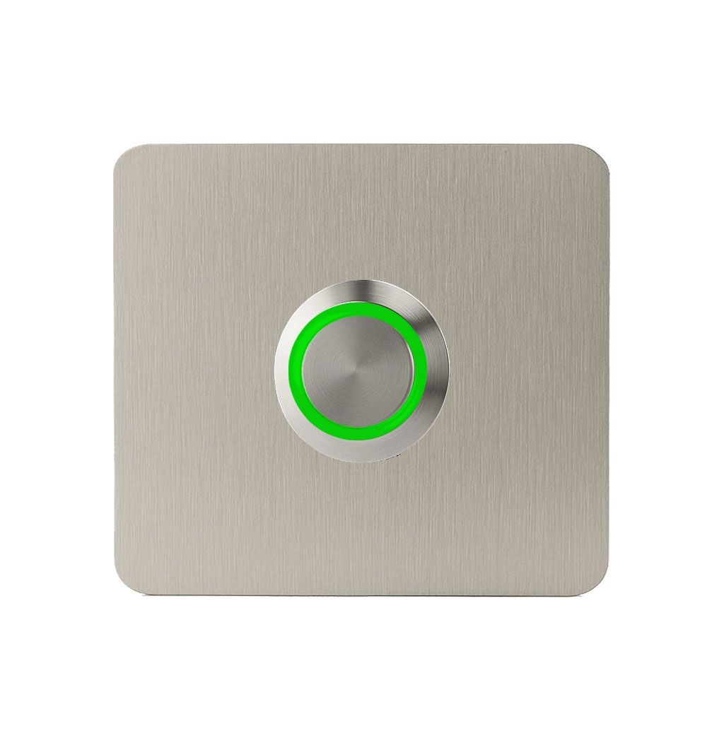 LOCKWAY Z402Y Paslanmaz 304 Kare Zil butonu 60x60mm Yeşil Led
