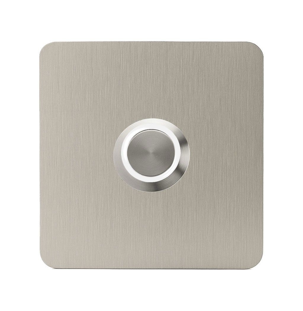 LOCKWAY Z403B Paslanmaz 304 Kare Zil butonu 70x70mm Beyaz Led