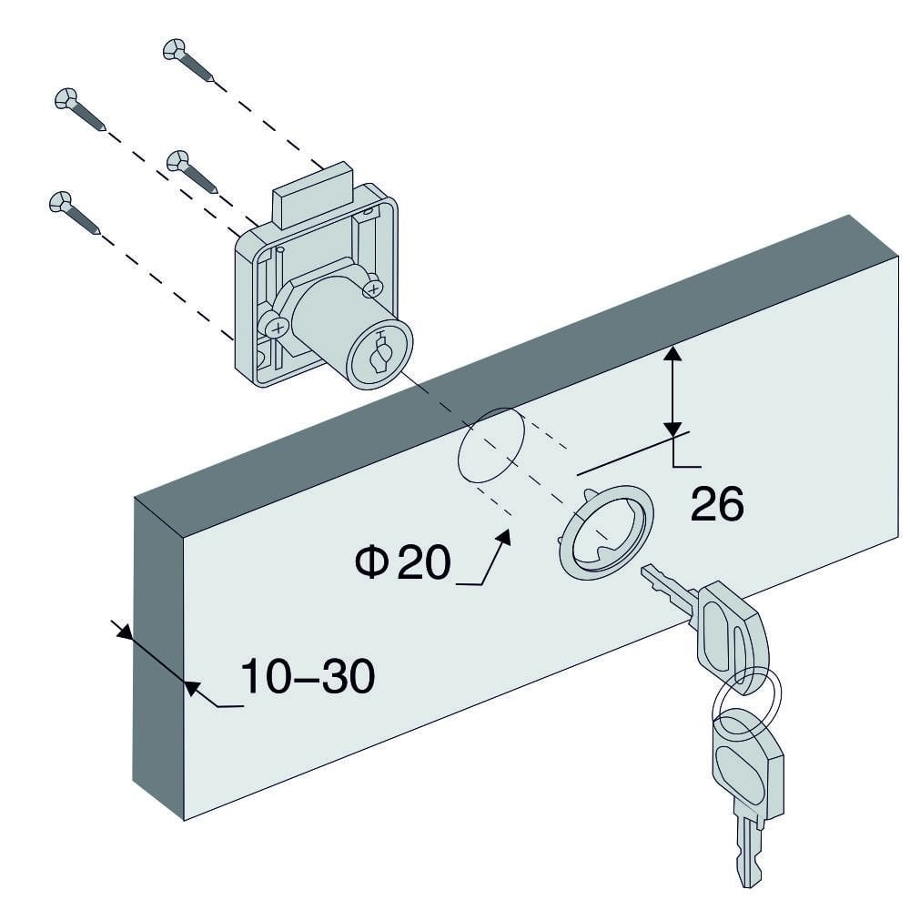 Canex Kare Çekmece Kilidi Uzun 38mm