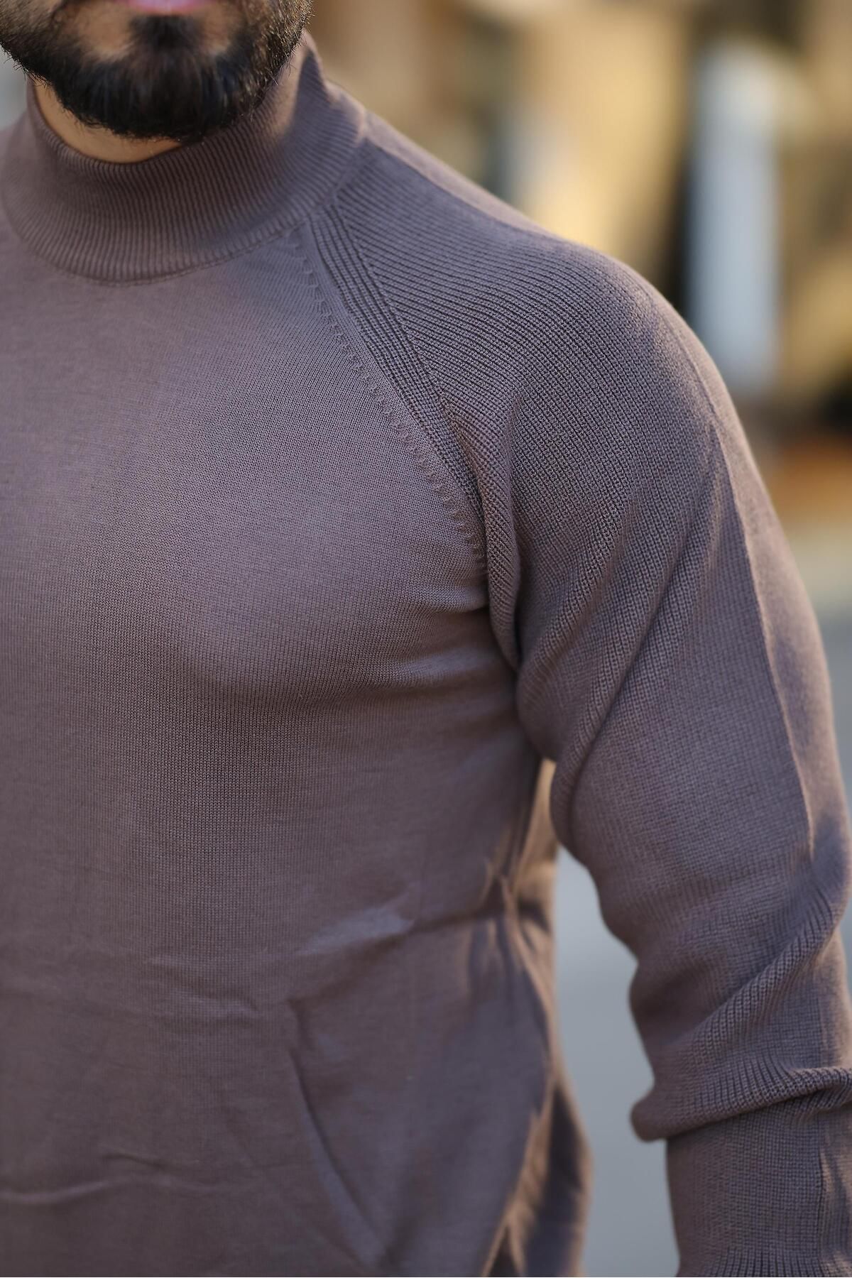 Erkek Pamuk Yarım Balıkçı Triko Kazak