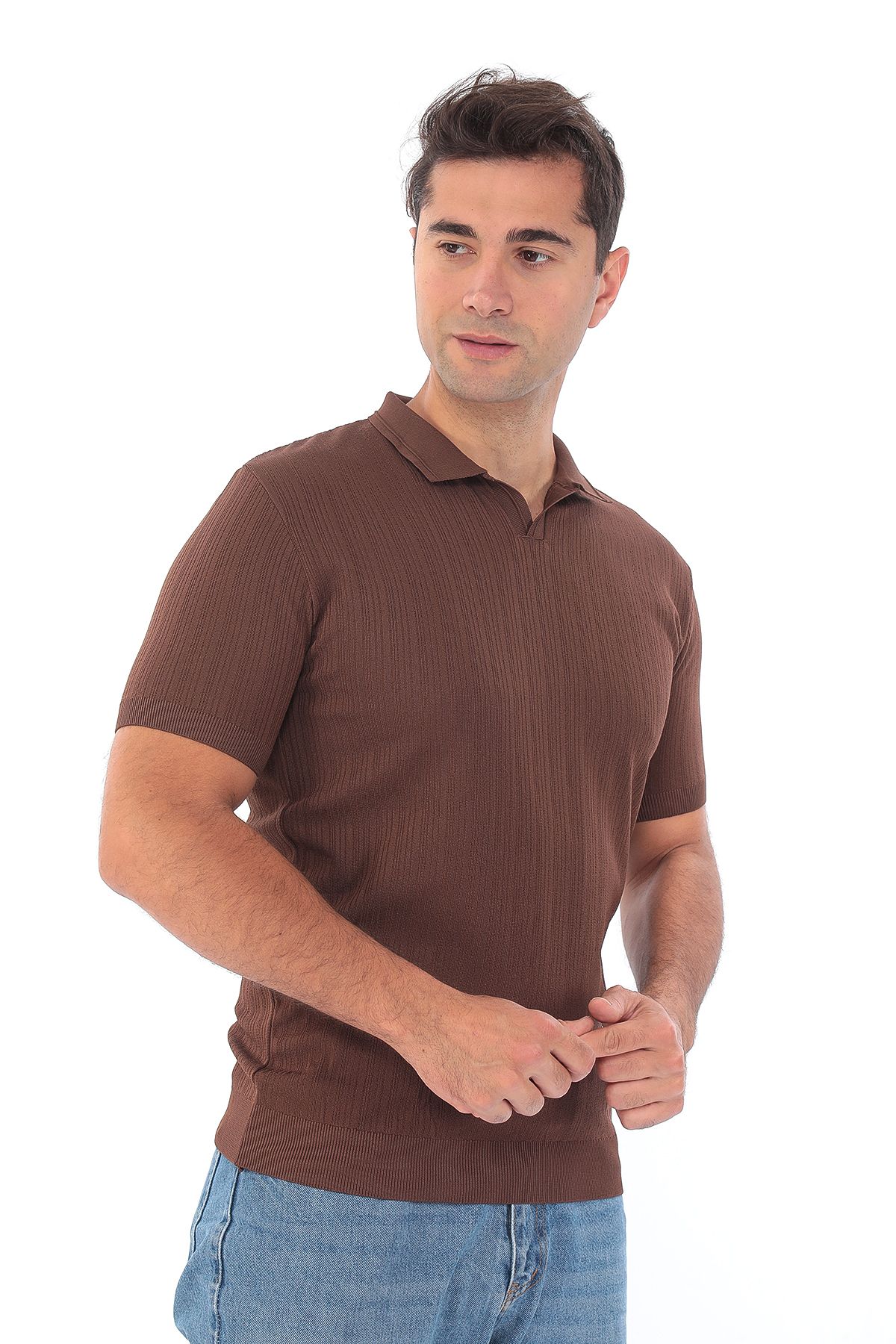 Erkek Polo Yaka Spor Yazlık Triko Tişort