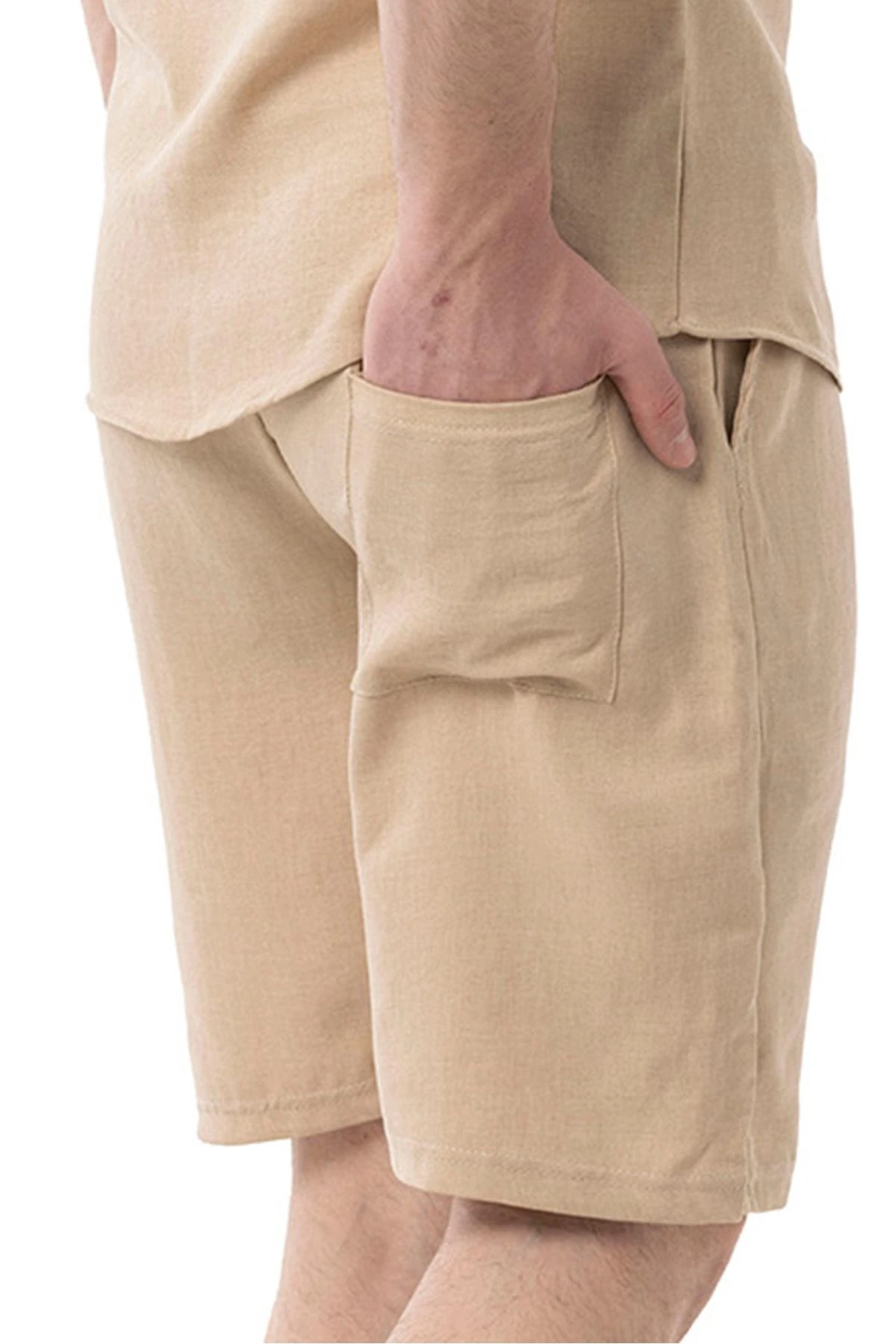 Erkek Mekanik Keten Şort