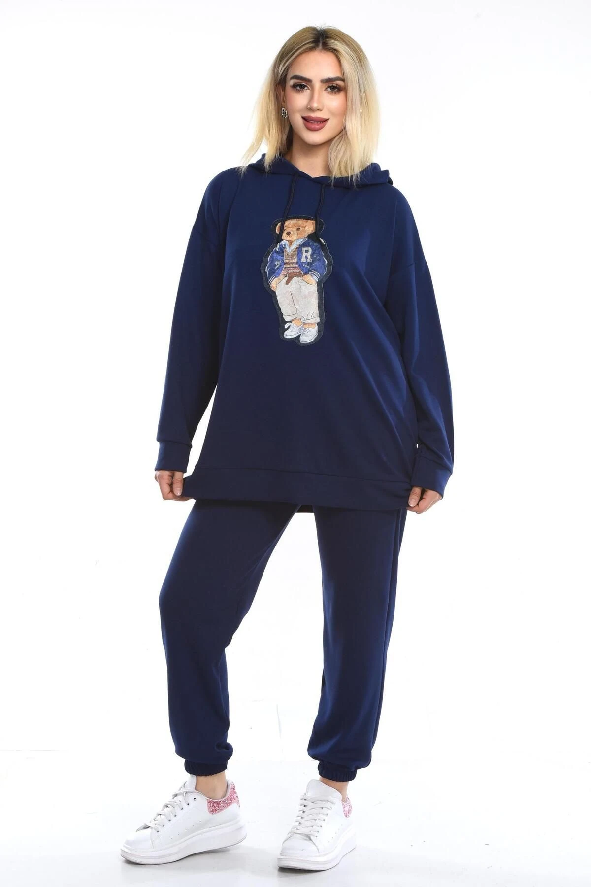 Kadın Oys Paça Lastikli Modal Takım - Lacivert