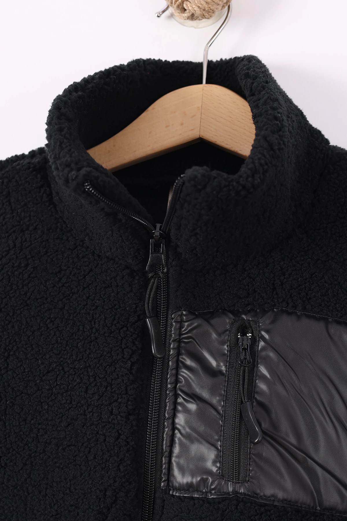 Monox Çocuk Lastik Manşetli Fermuarlı Unisex Kuzu Wellsoft Peluş Ceket