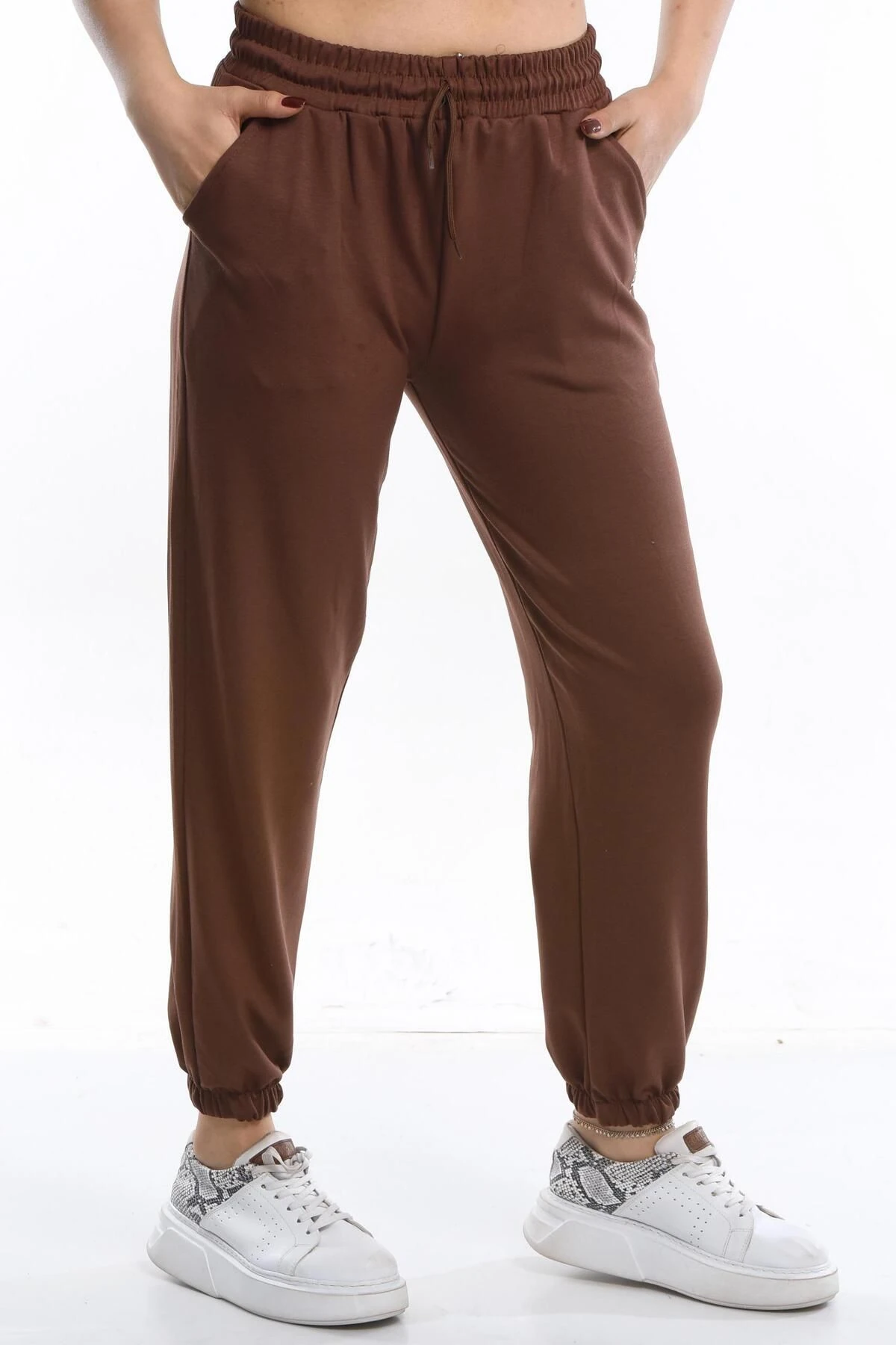 Kadın Jogger Modal Eşofman Altı - Kahve