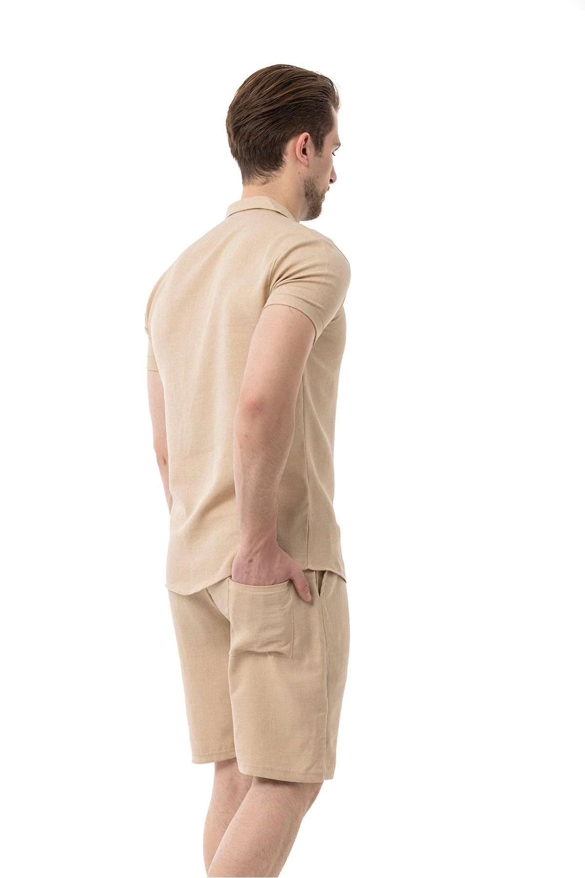 Erkek Mekanik Keten Şort