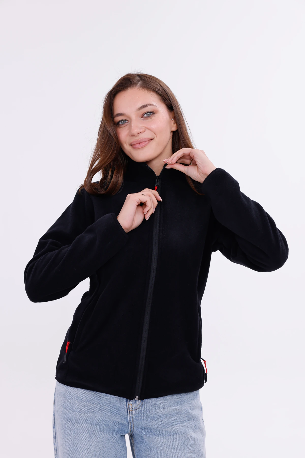 Monox Kadın Slim Fit Tam Fermuarlı Polar Ceket