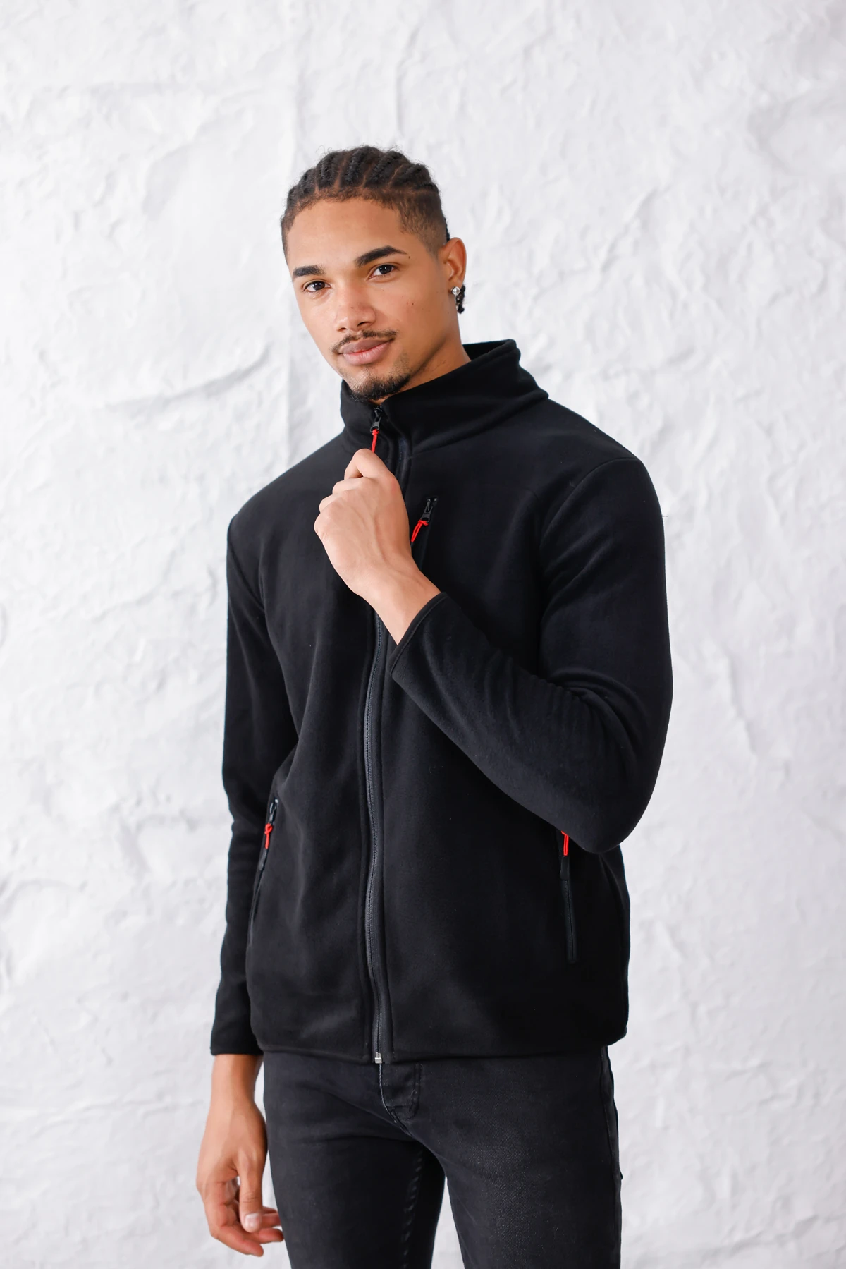 Monox Erkek Biyeli Fermuarlı Spor Polar Ceket