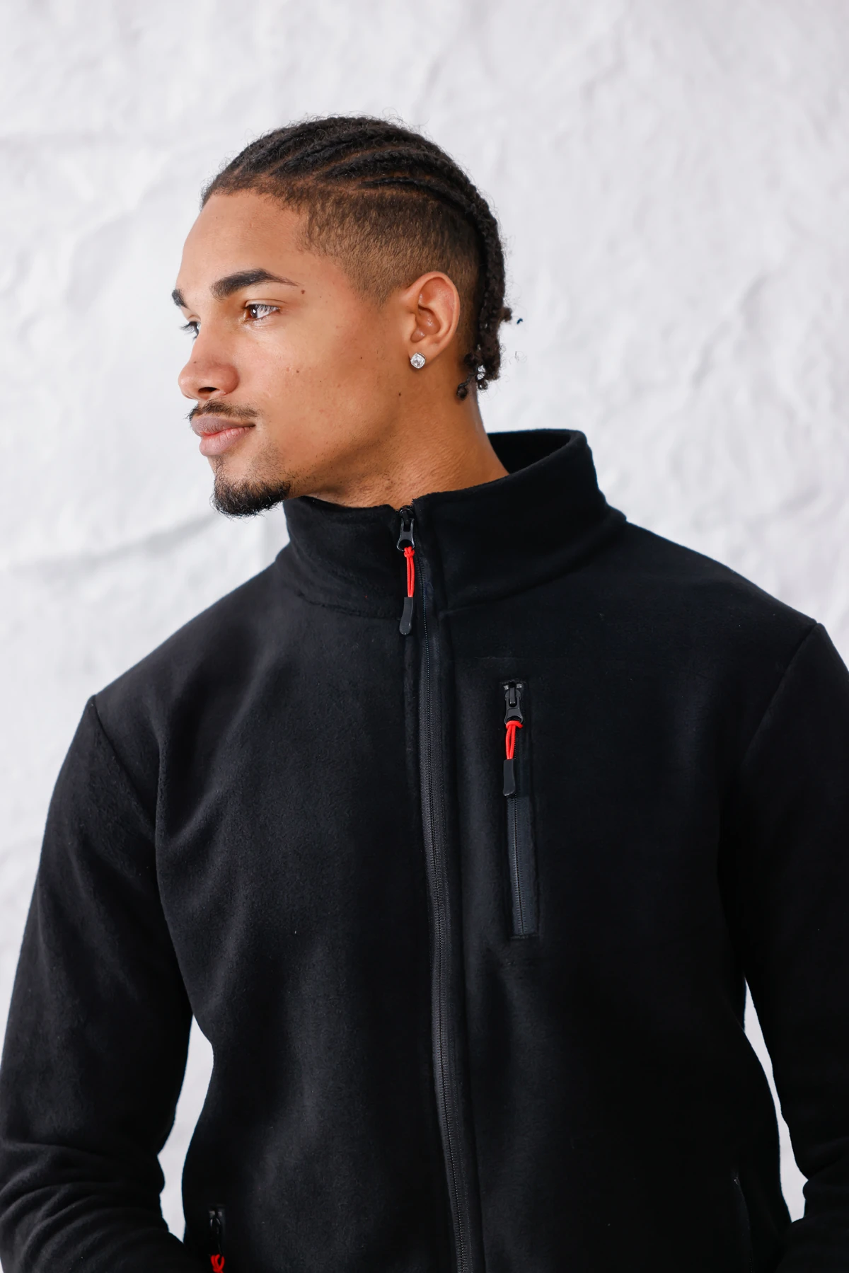 Monox Erkek Biyeli Fermuarlı Spor Polar Ceket