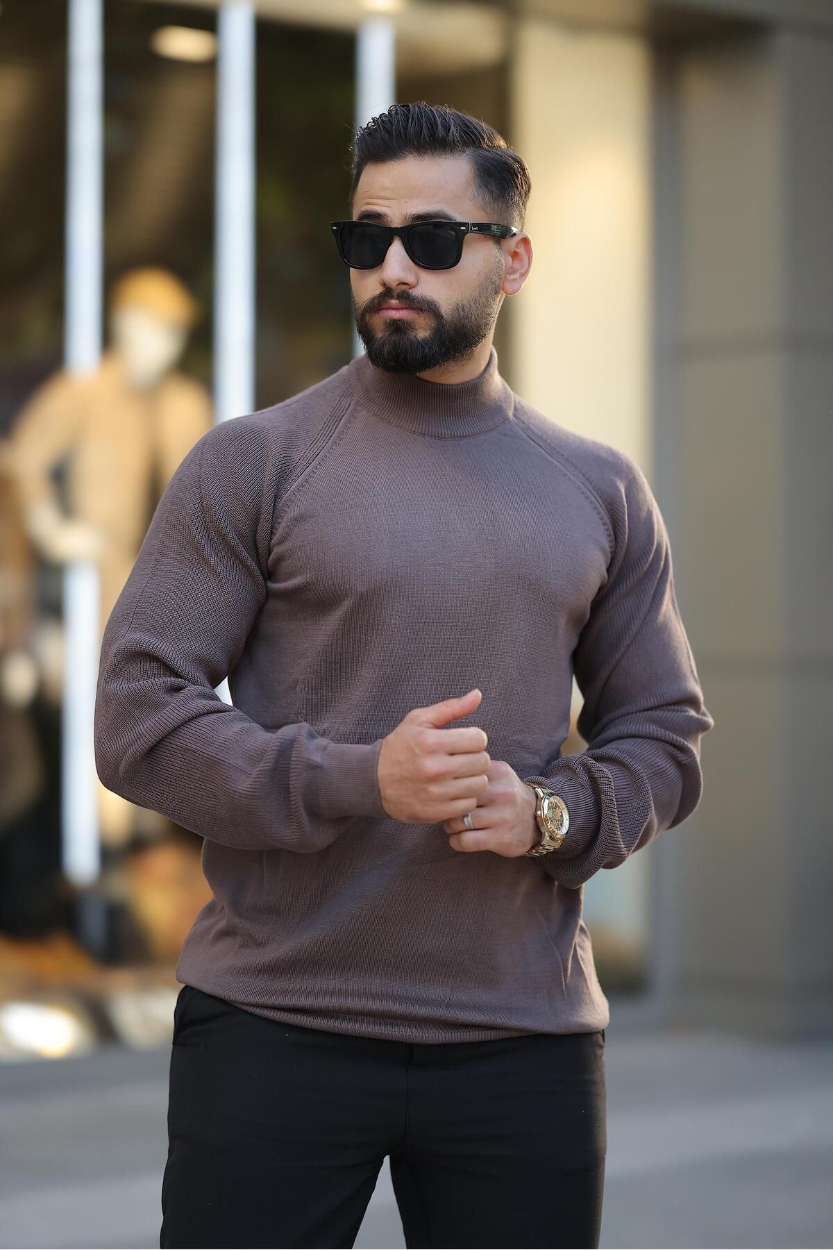 Erkek Pamuk Yarım Balıkçı Triko Kazak