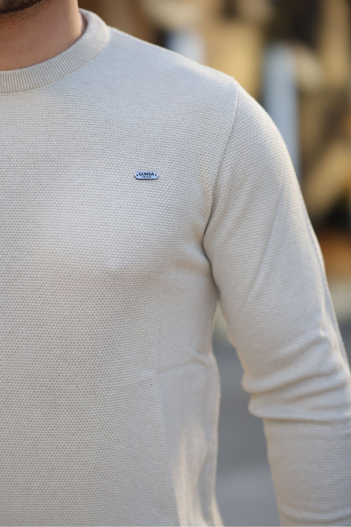 Erkek Pamuk Simit Yaka Triko Kazak