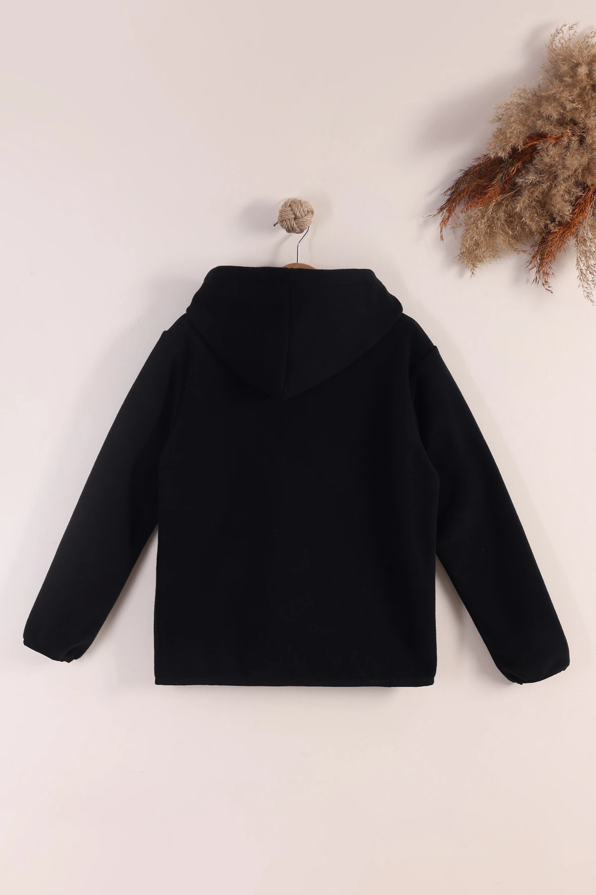 Monox Lastik Manşetli Fermuarlı Kapüşonlu Çocuk Unisex Polar Ceket