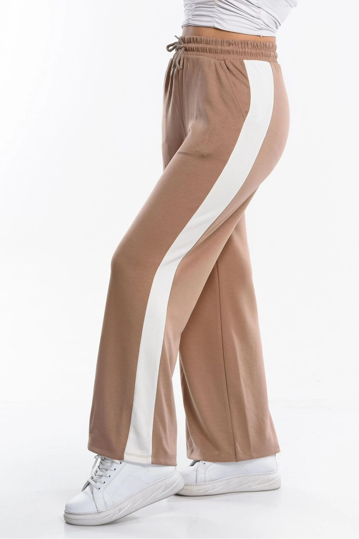 Kadın Oys İspanyol Paça Çizgili Jogger Modal Eşofman Altı