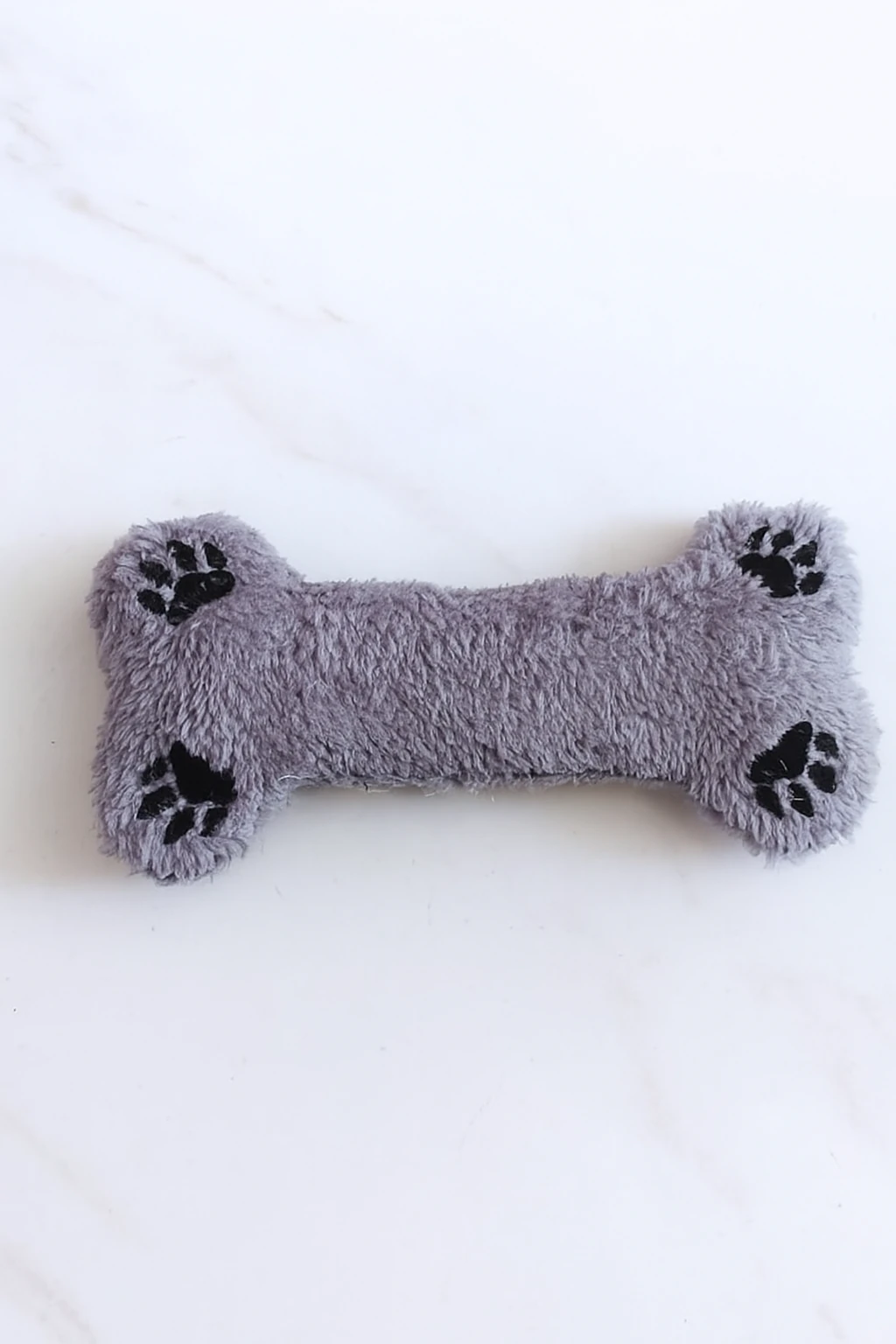 Monox Wellsoft (Peluş) Kemik Şekilli Pati Nakışlı Köpek Oyuncağı - Gri