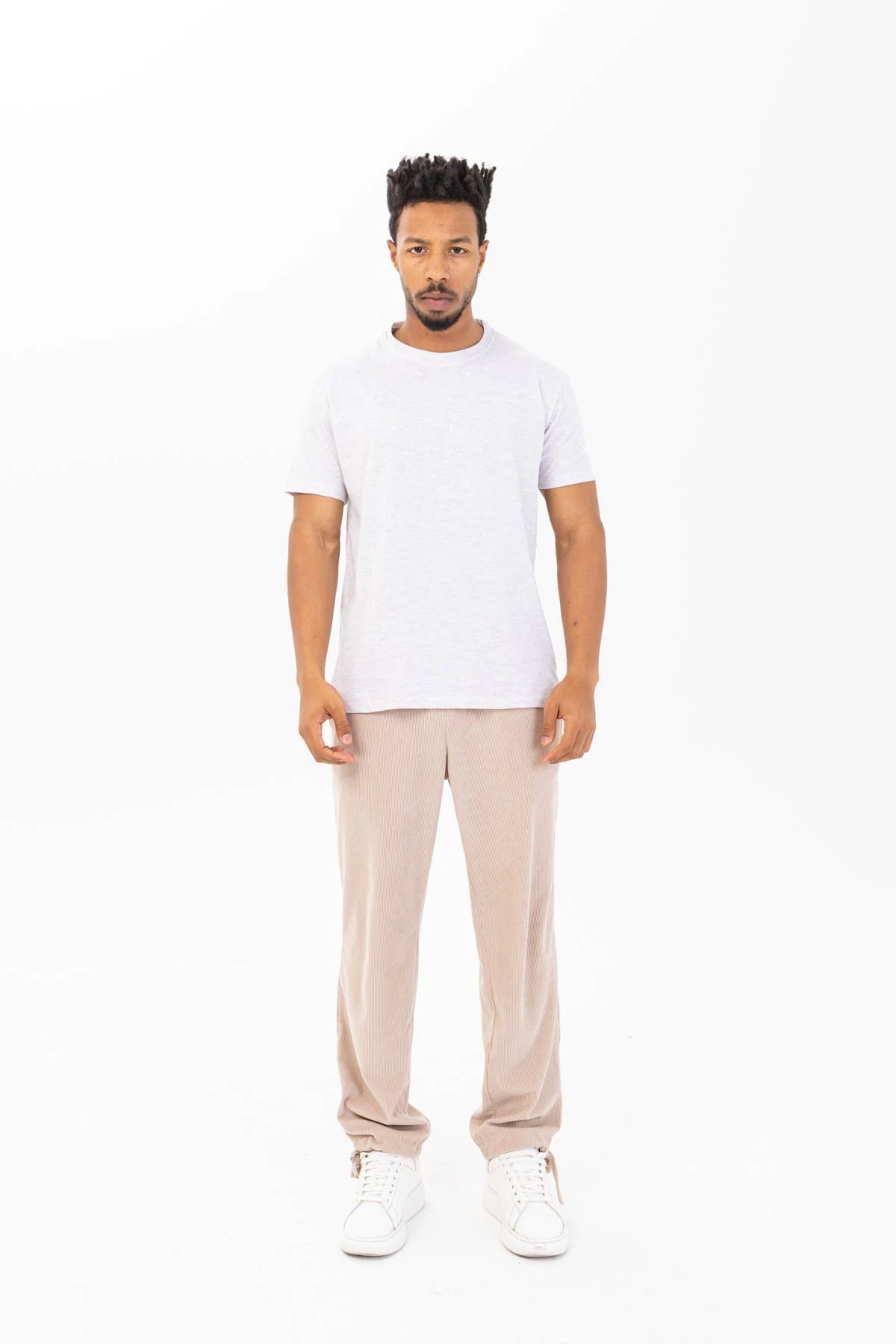 Erkek Melanj Tshirt - Bej