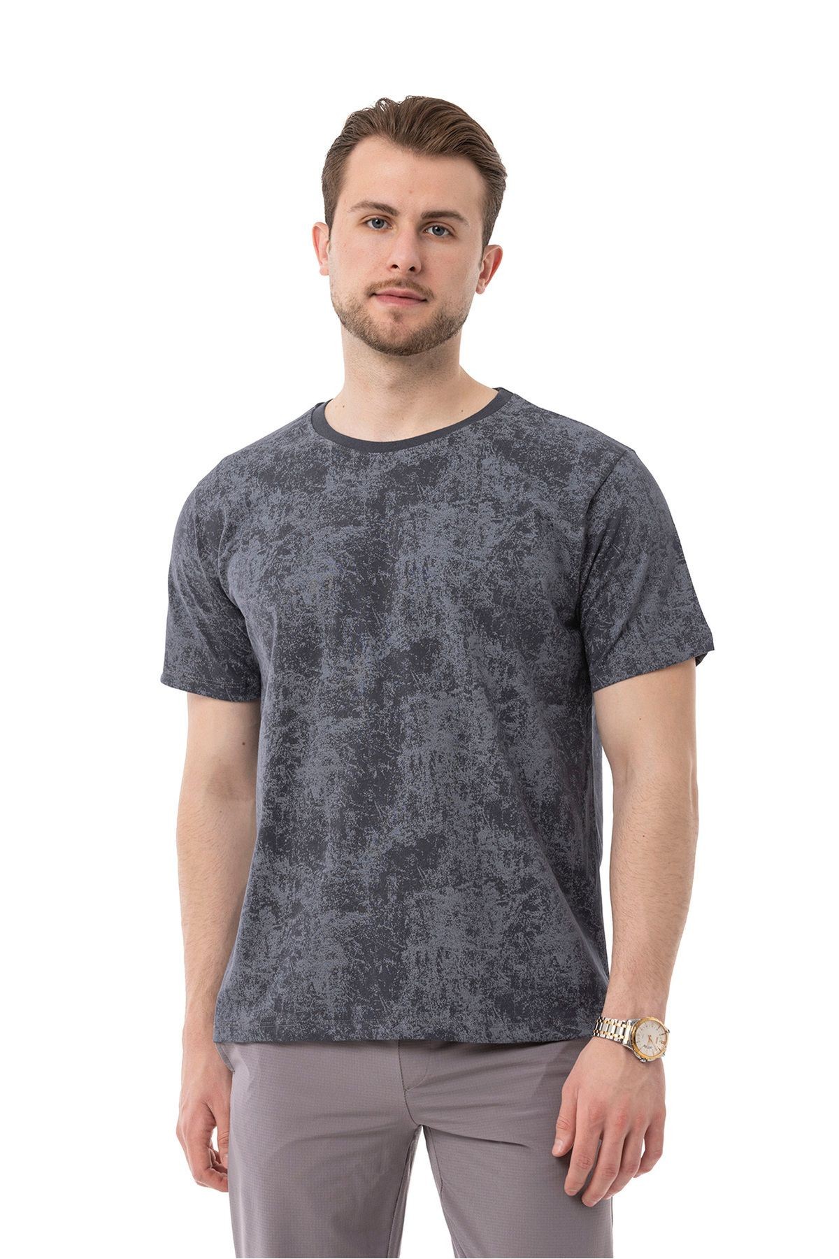 Erkek Baskılı Tshirt - antrasit