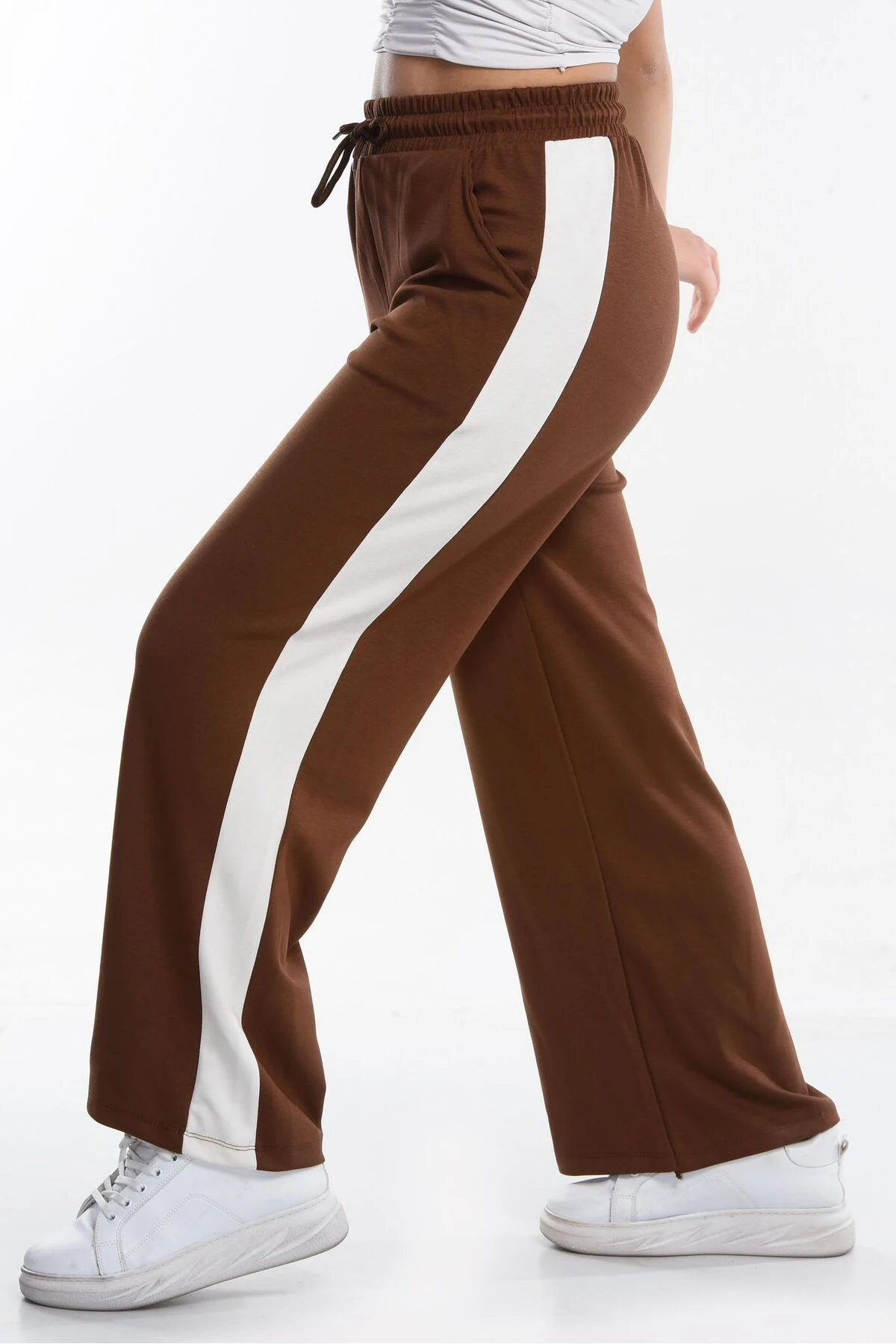 Kadın Oys İspanyol Paça Çizgili Jogger Modal Eşofman Altı