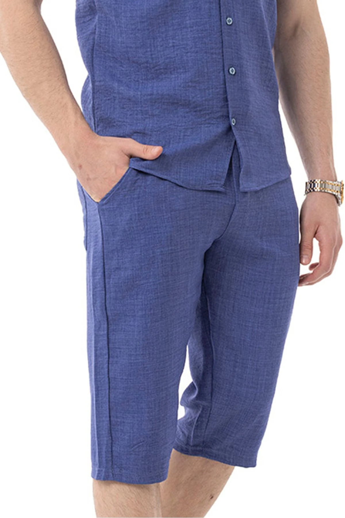 Erkek Mekanik Keten Dizaltı Kapri - Saks