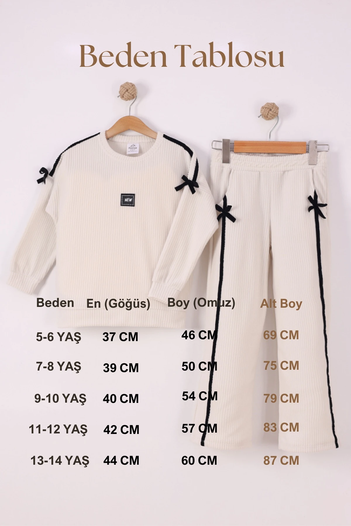 Monox Kız Çocuk Kurdale Detaylı Fitilli Polar Takım