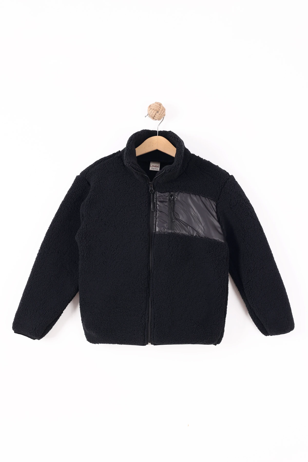 Monox Çocuk Lastik Manşetli Fermuarlı Unisex Kuzu Wellsoft Peluş Ceket