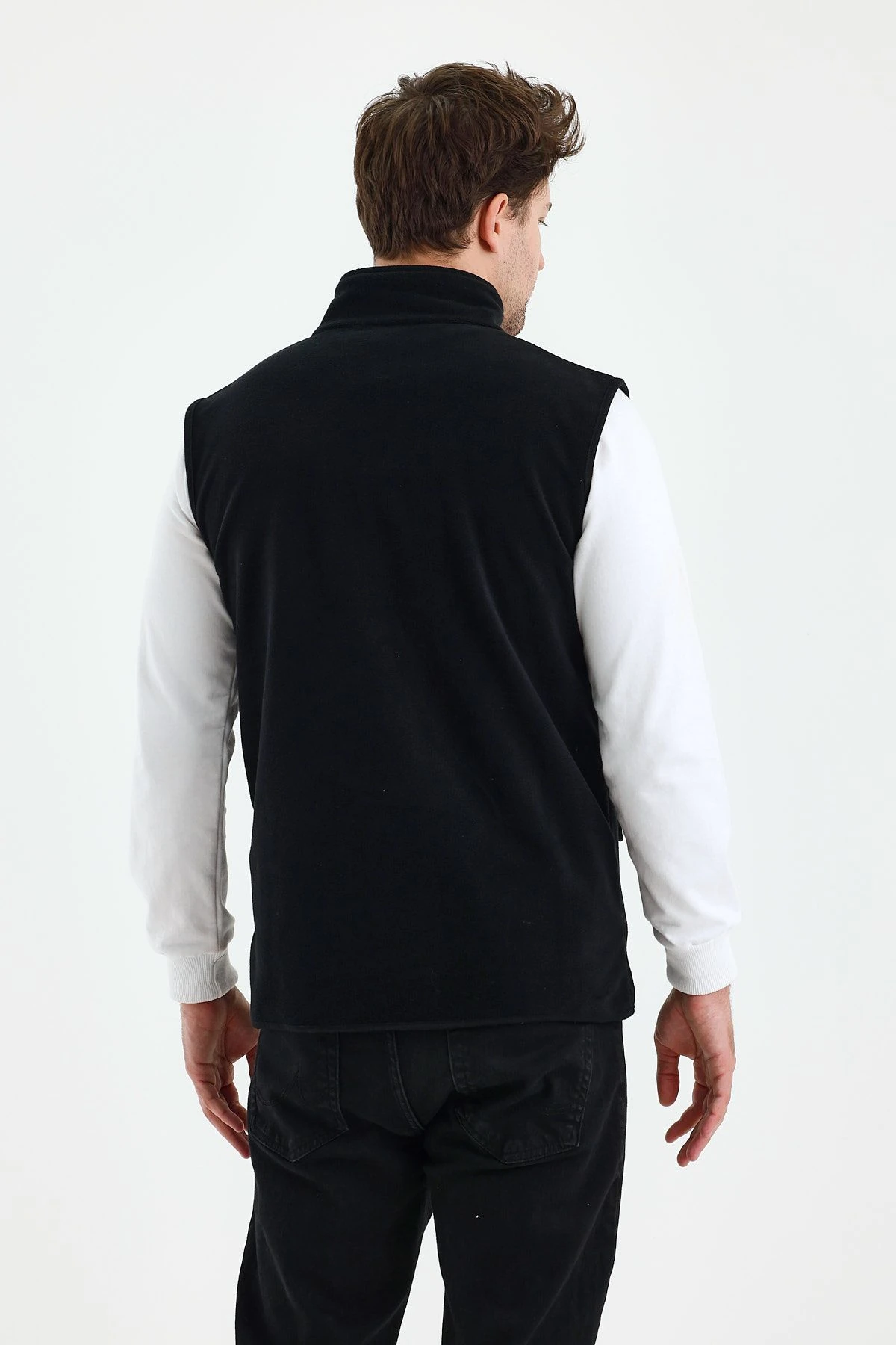 Erkek Tam Fermuarlı Spor Polar Yelek