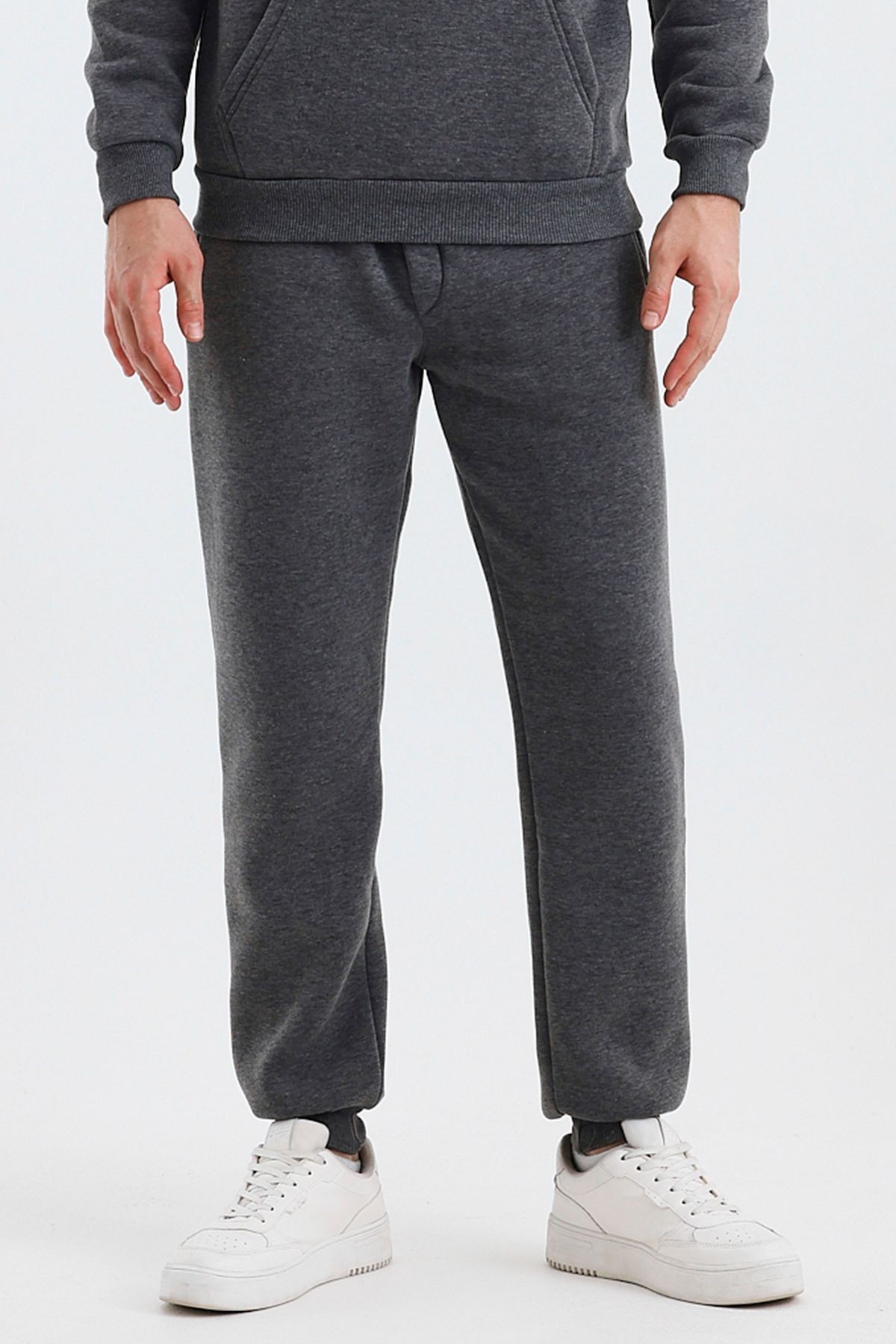Erkek Jogger 3 İplik Alt Eşofman - antrasit
