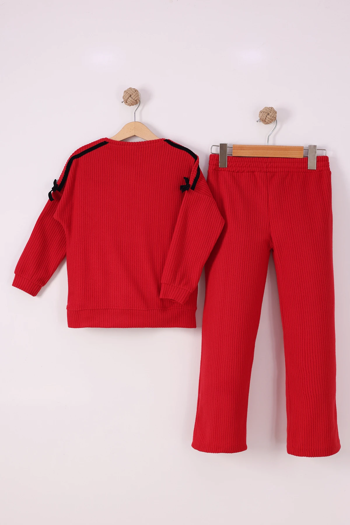 Monox Kız Çocuk Kurdale Detaylı Fitilli Polar Takım