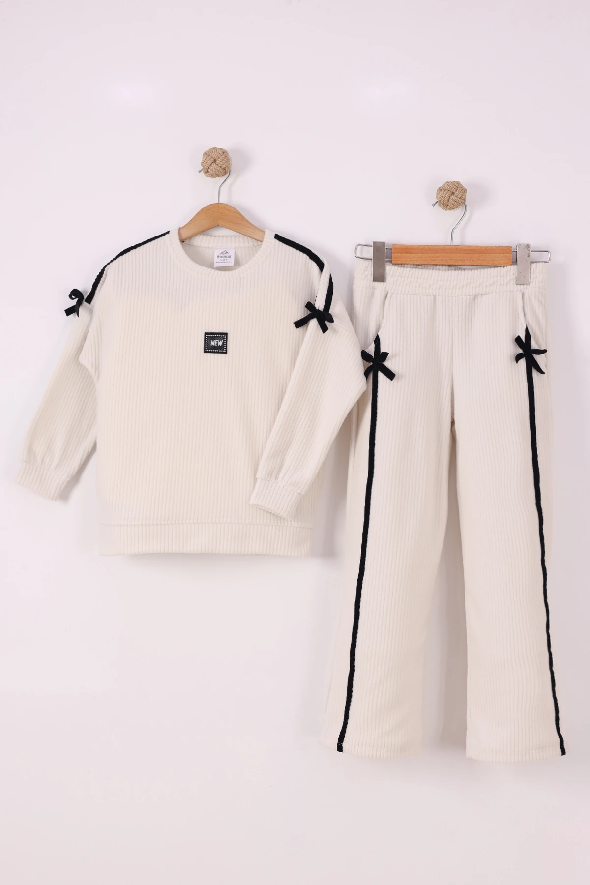 Monox Kız Çocuk Kurdale Detaylı Fitilli Polar Takım