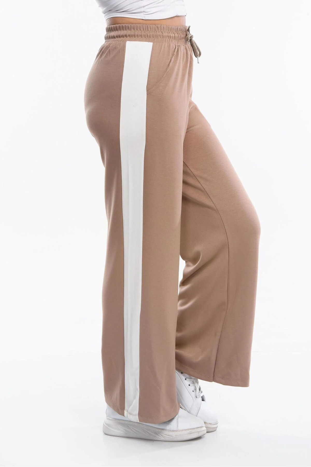 Kadın Oys İspanyol Paça Çizgili Jogger Modal Eşofman Altı