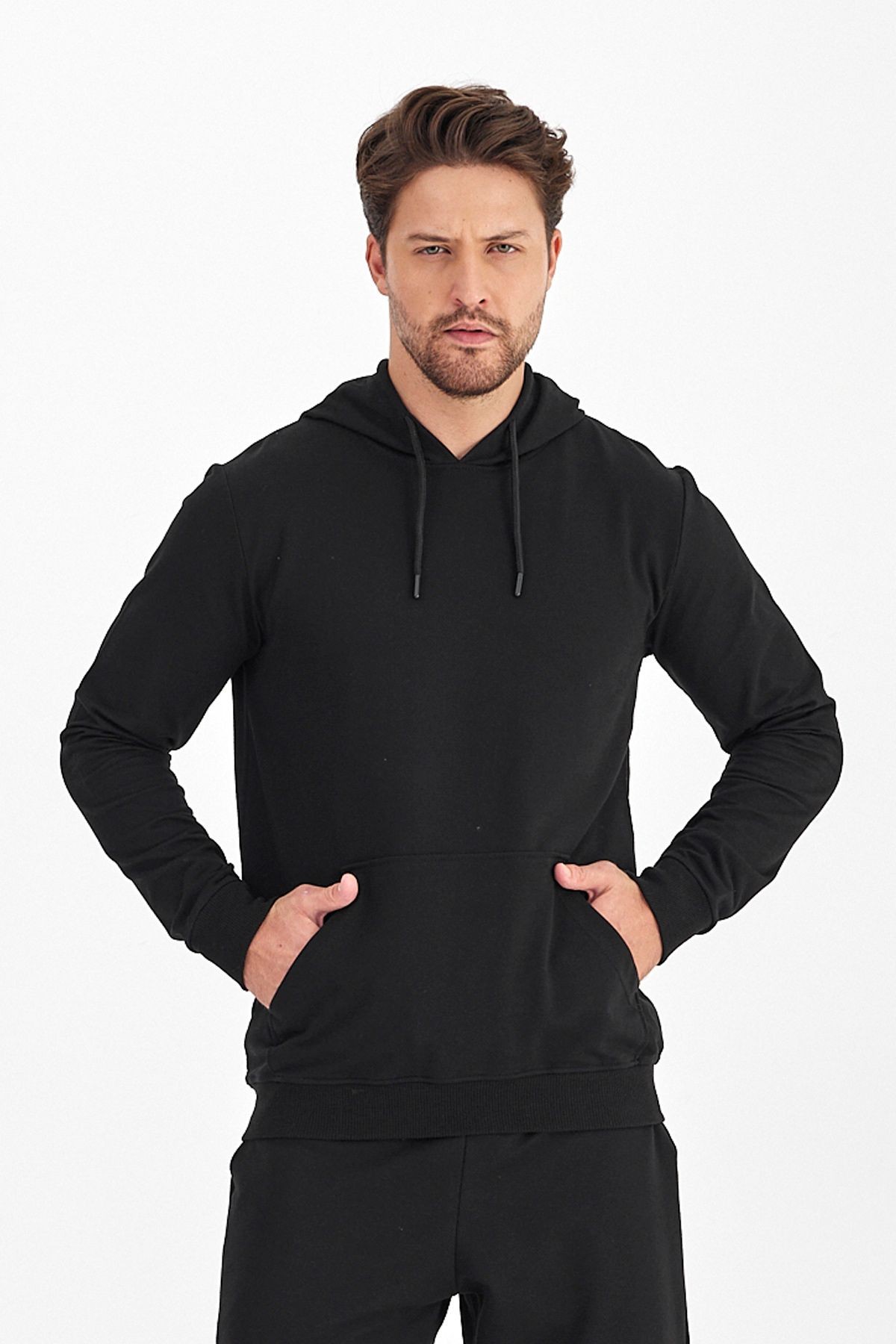 Erkek Kapüşonlu Mevsimlik Sweatshirt