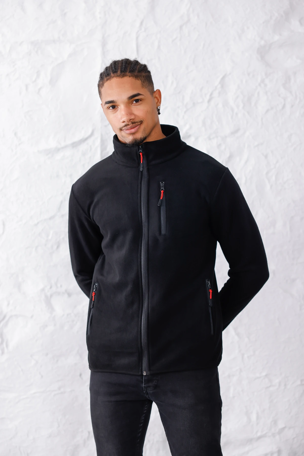 Monox Erkek Biyeli Fermuarlı Spor Polar Ceket