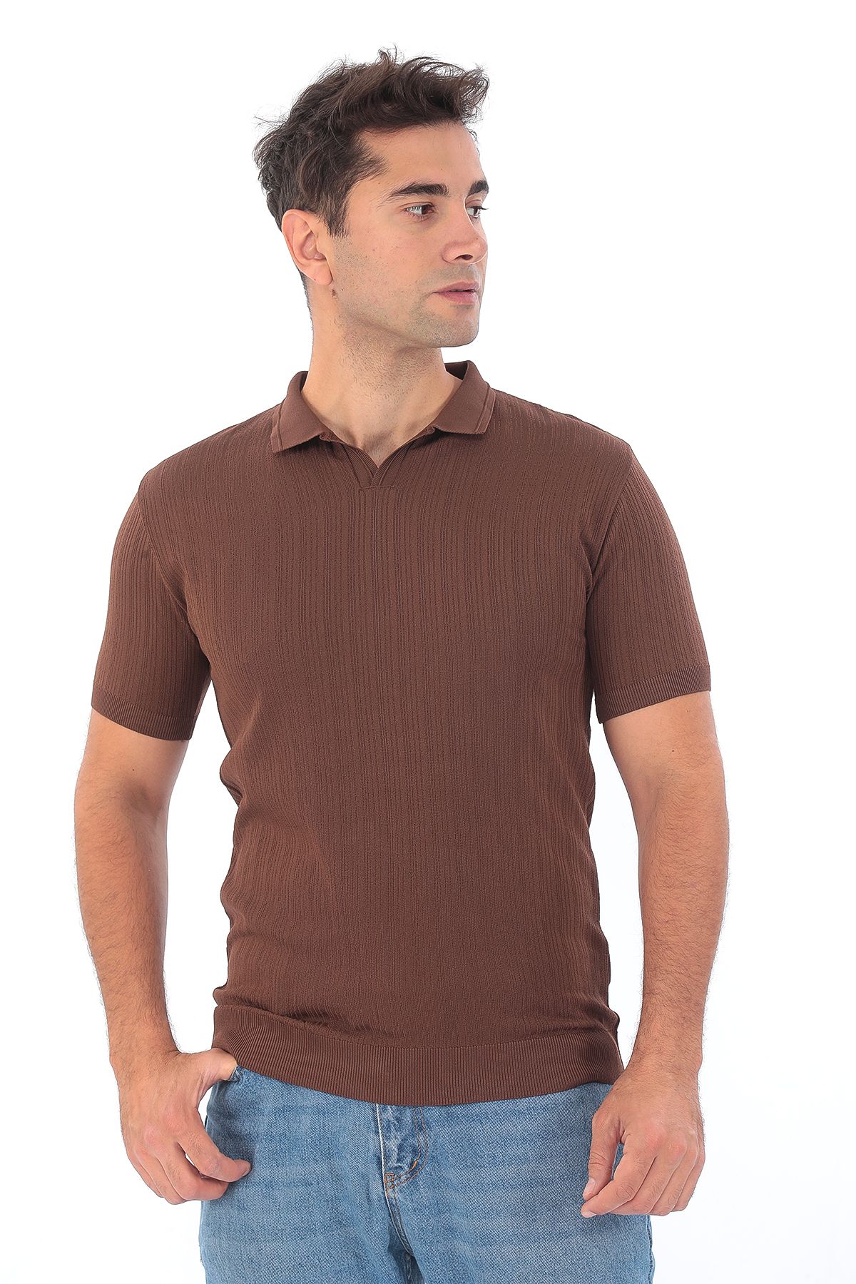 Erkek Polo Yaka Spor Yazlık Triko Tişort