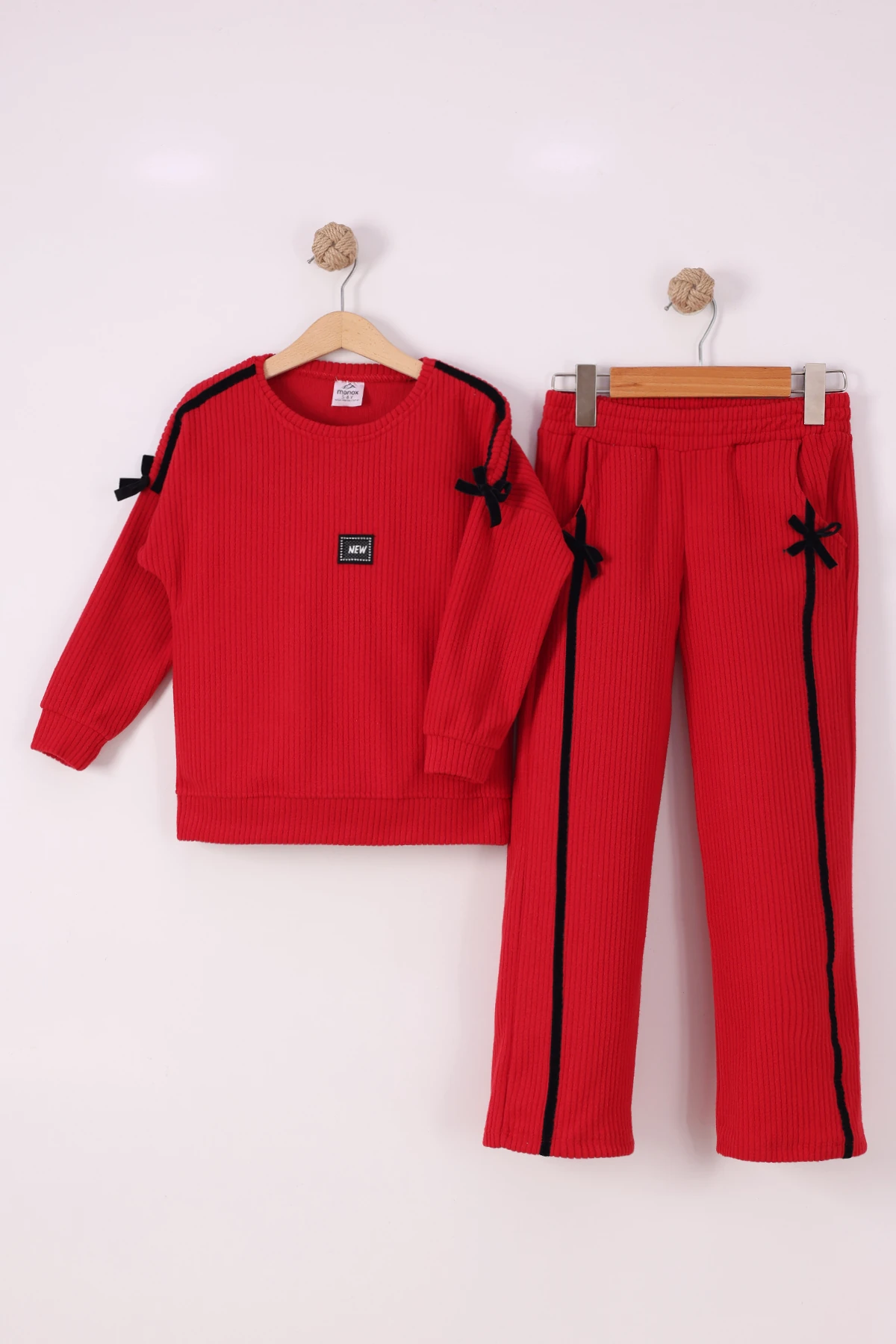 Monox Kız Çocuk Kurdale Detaylı Fitilli Polar Takım