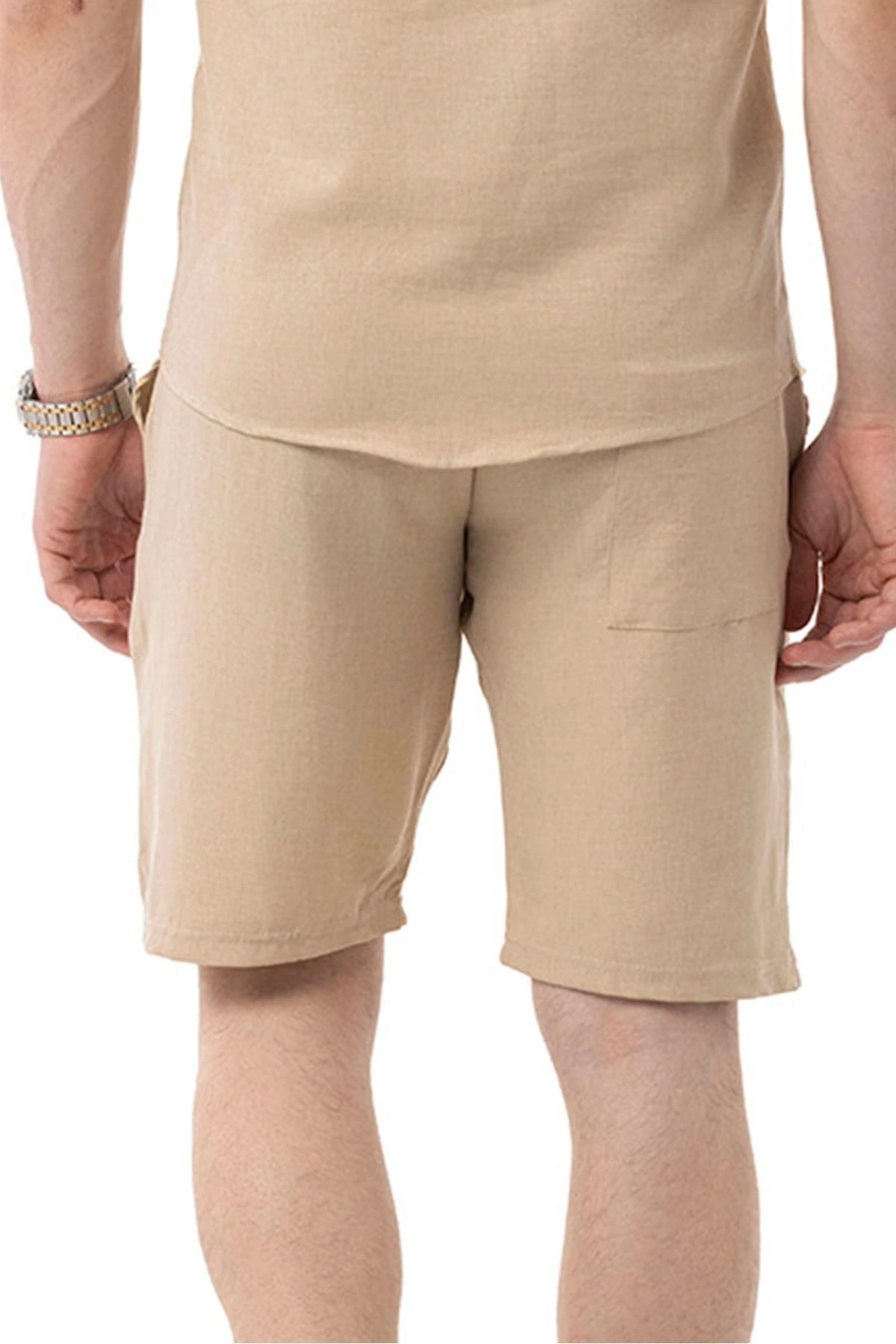 Erkek Mekanik Keten Şort