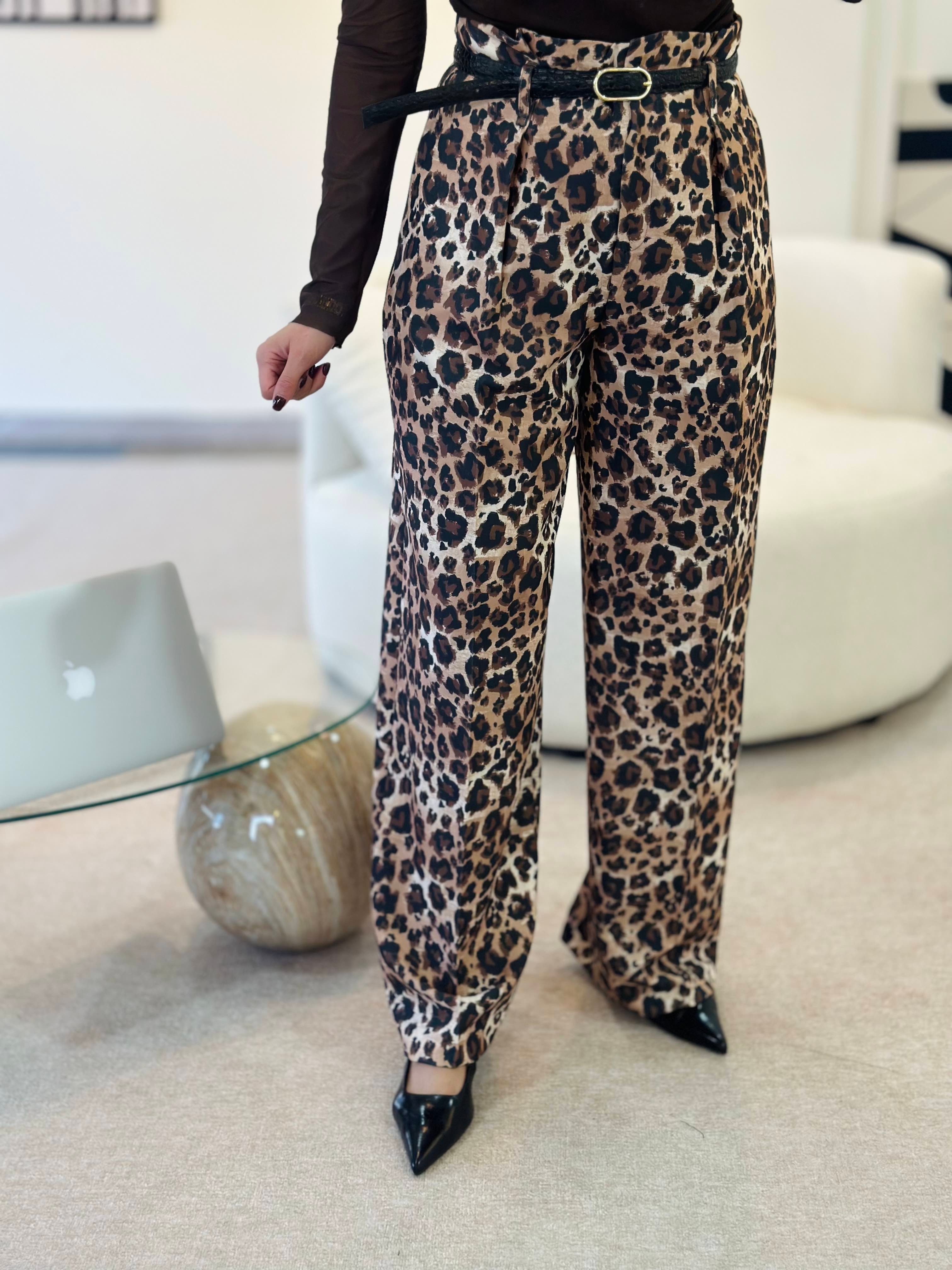 Leopar Plazo Pantolon