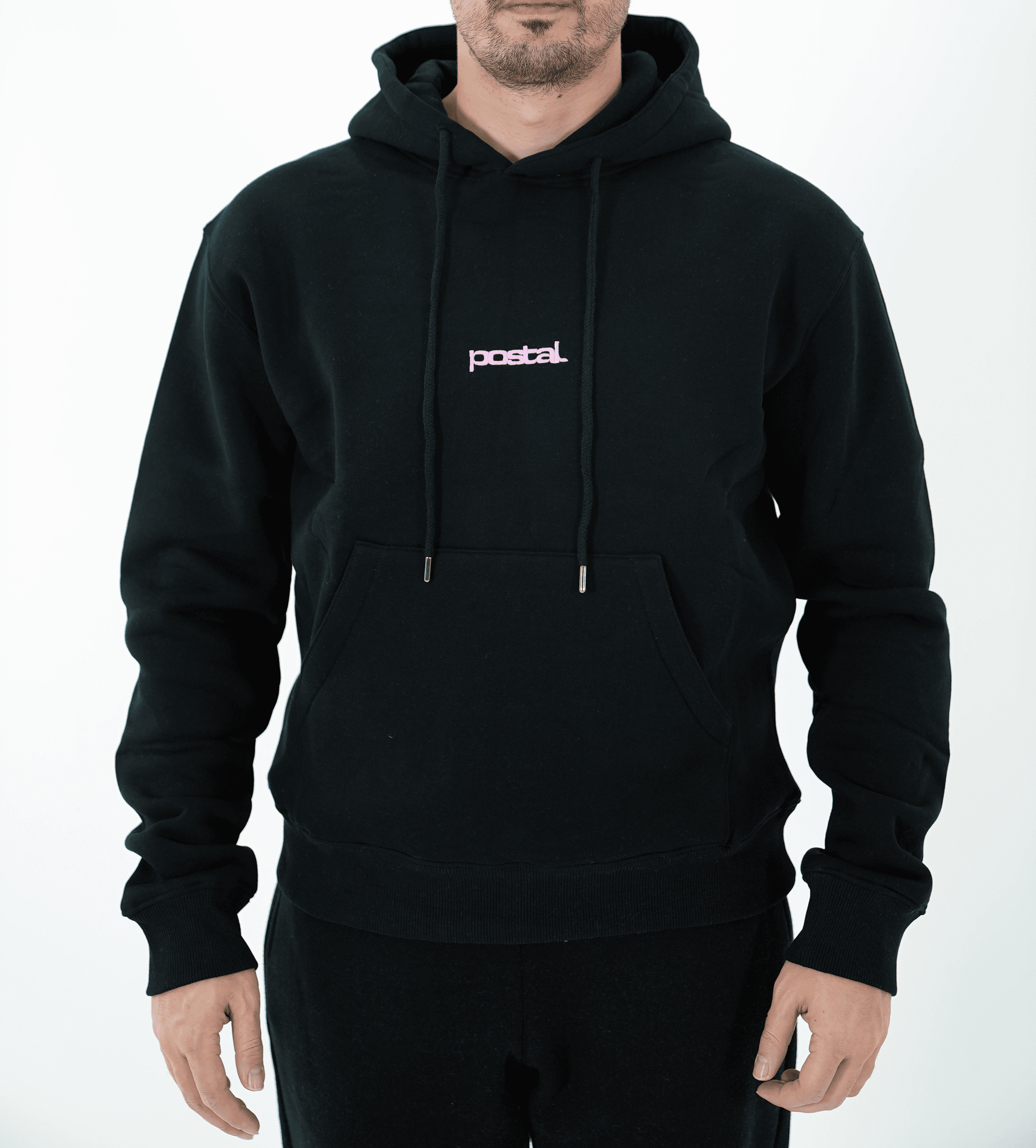 POSTAL MINIMAL PINK SİYAH HOODIE