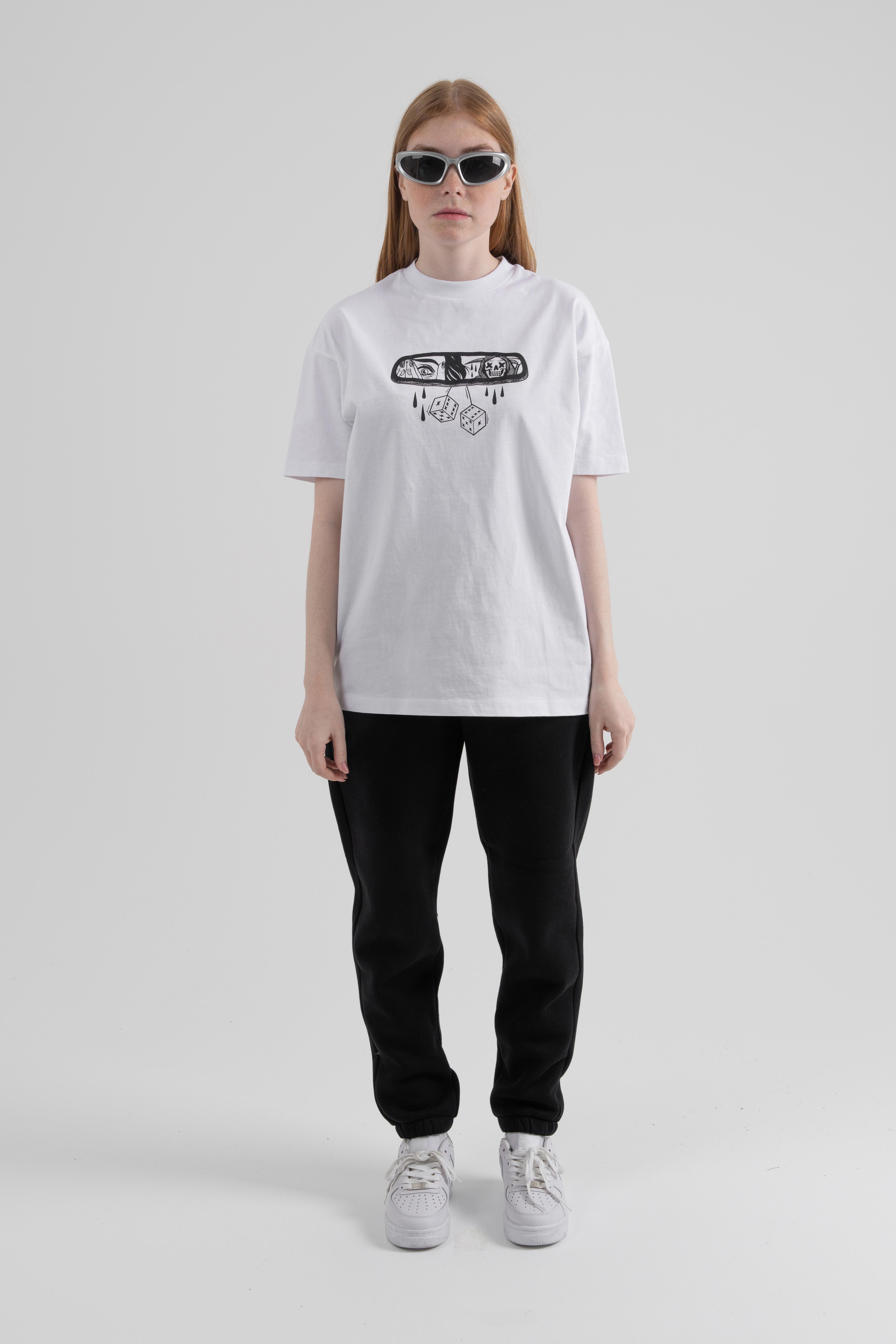 Beyaz RAVEN TEE OVERSIZE T-SHIRT