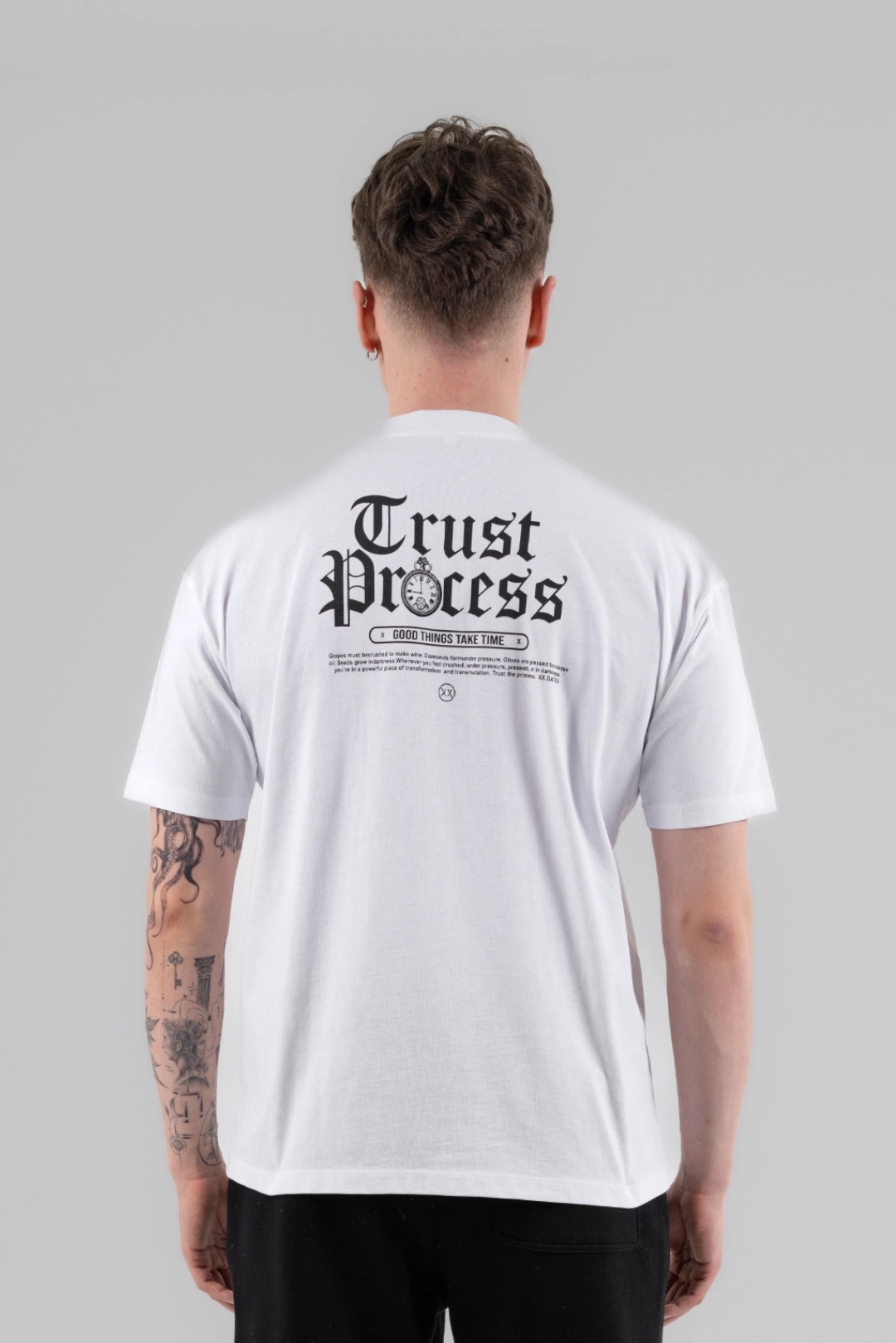 Beyaz TRUST PROCESS OVERSIZE T-SHIRT