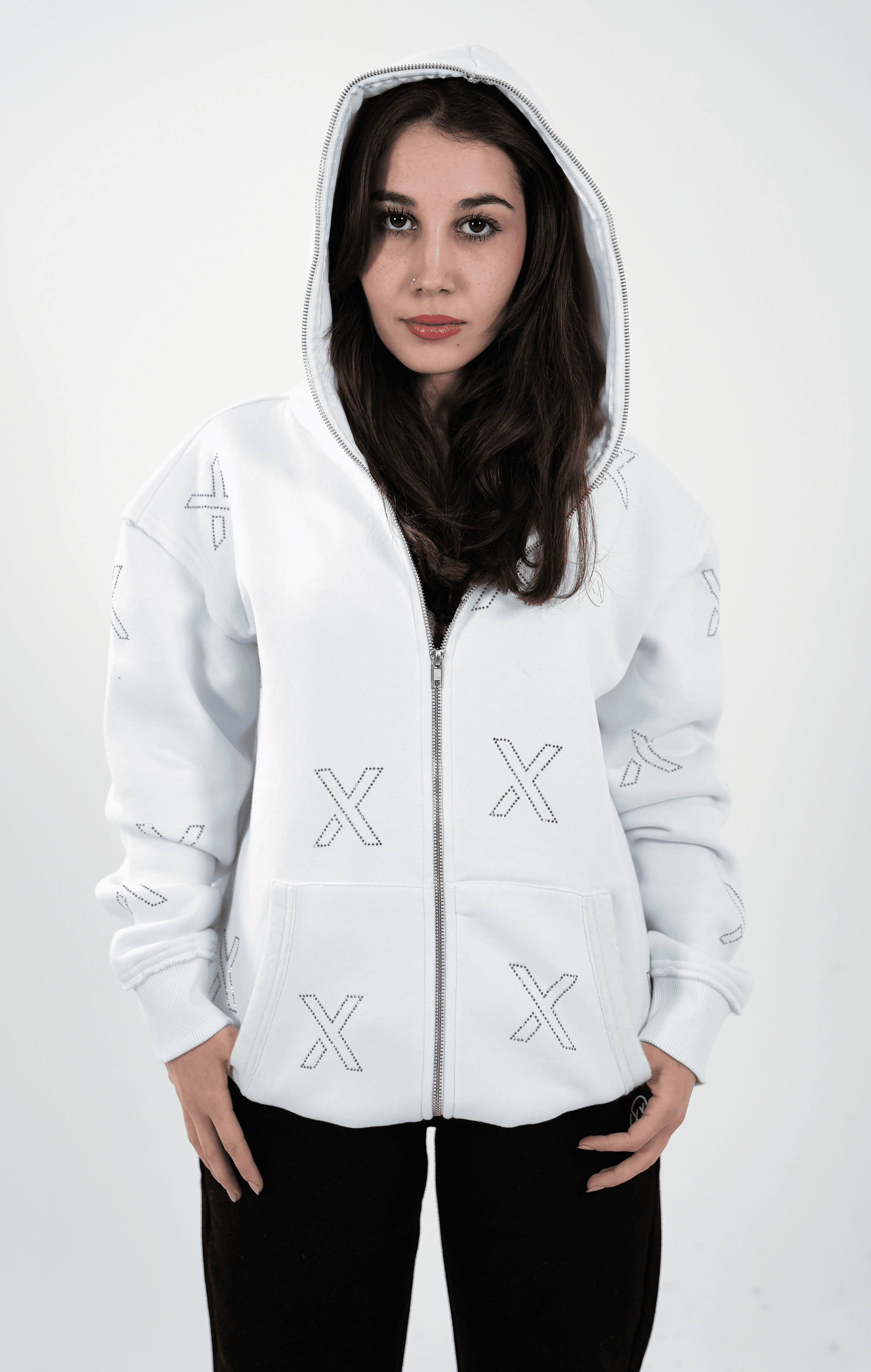 FULLZIP RHINESTONE HOODIE