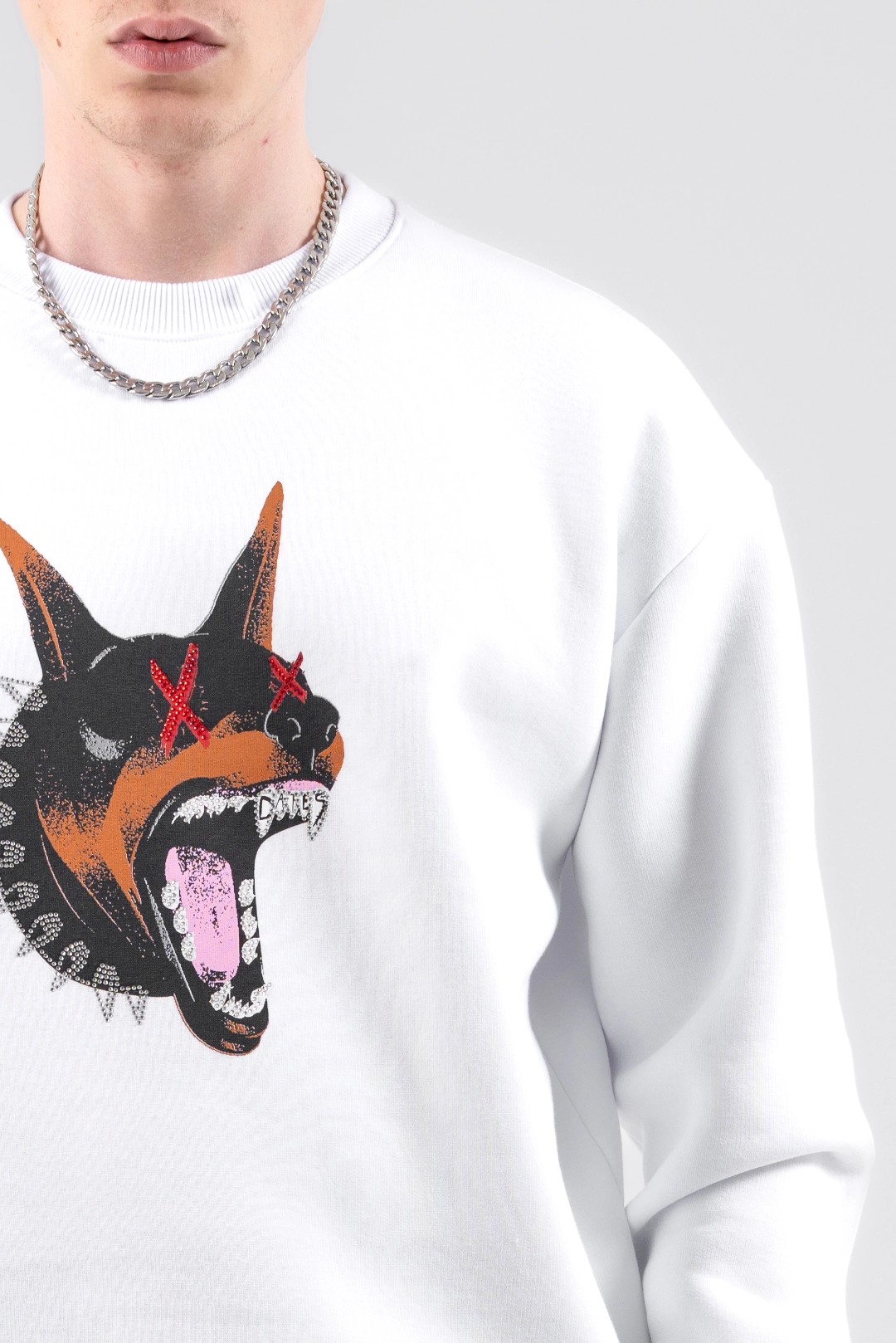 DOBERMAN CREWNECK OVERSIZE WHITE