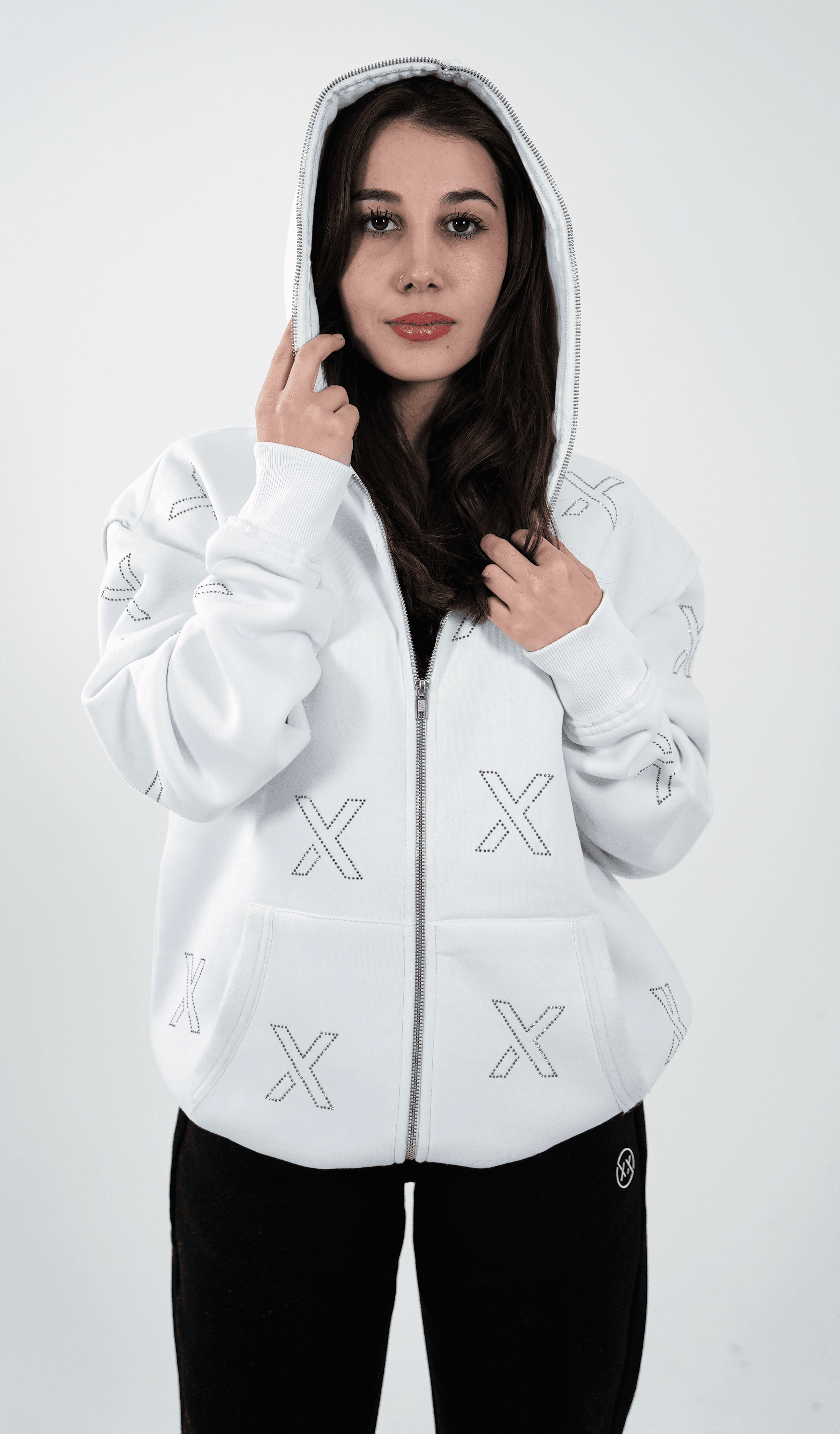 FULLZIP RHINESTONE HOODIE