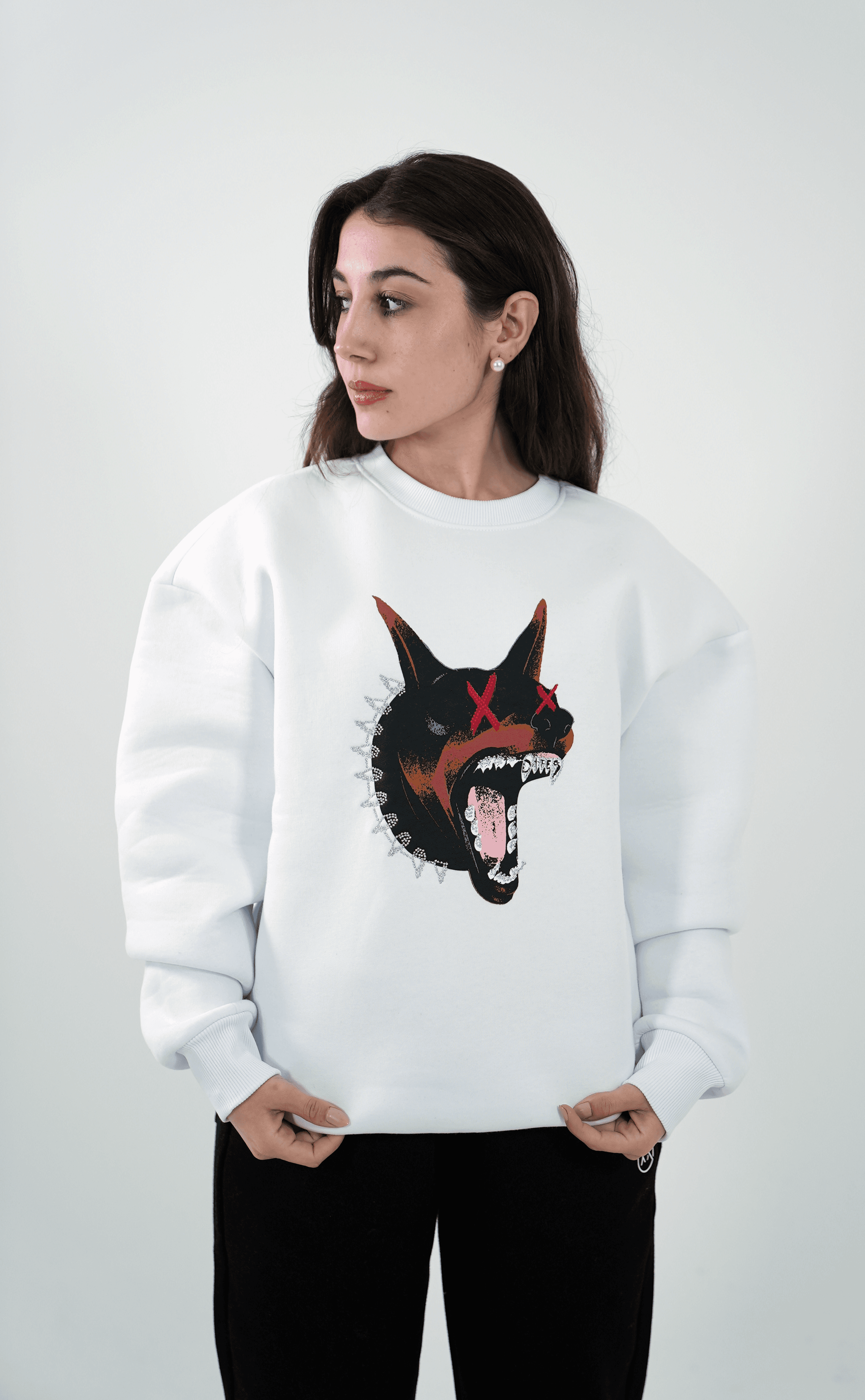 Beyaz RAVEN TEE OVERSIZE T-SHIRT