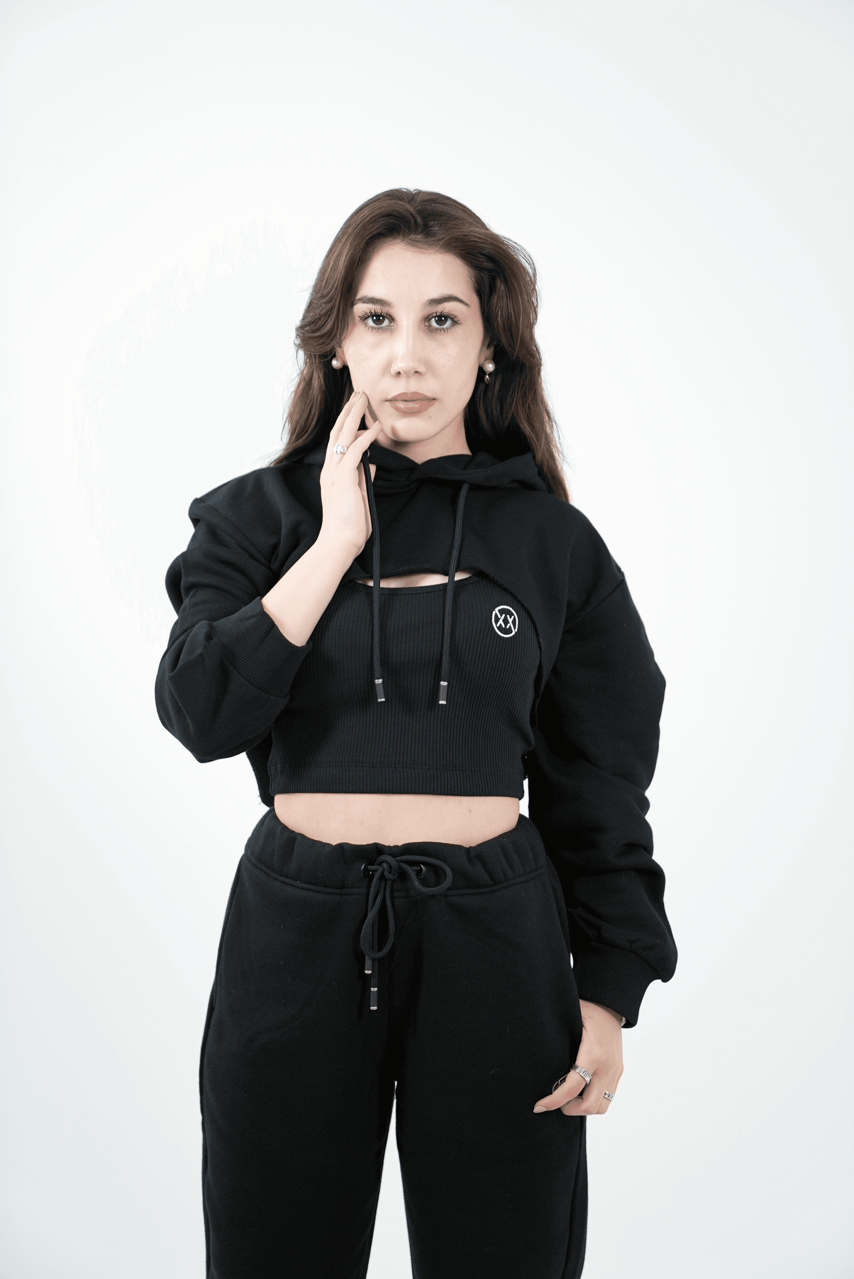 BASIC CROP KADIN HOODIE