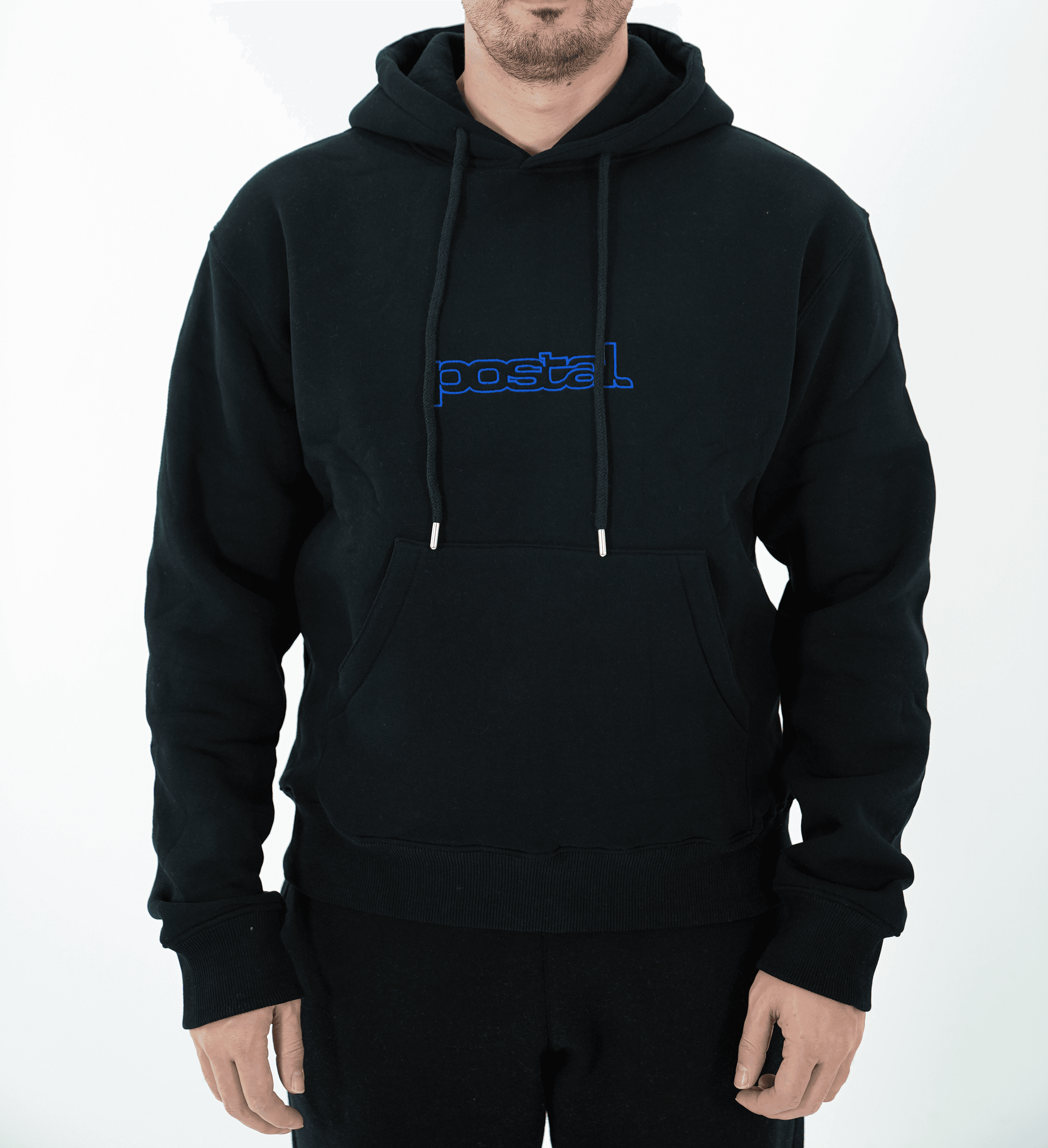 POSTAL BLUE SİYAH HOODIE 