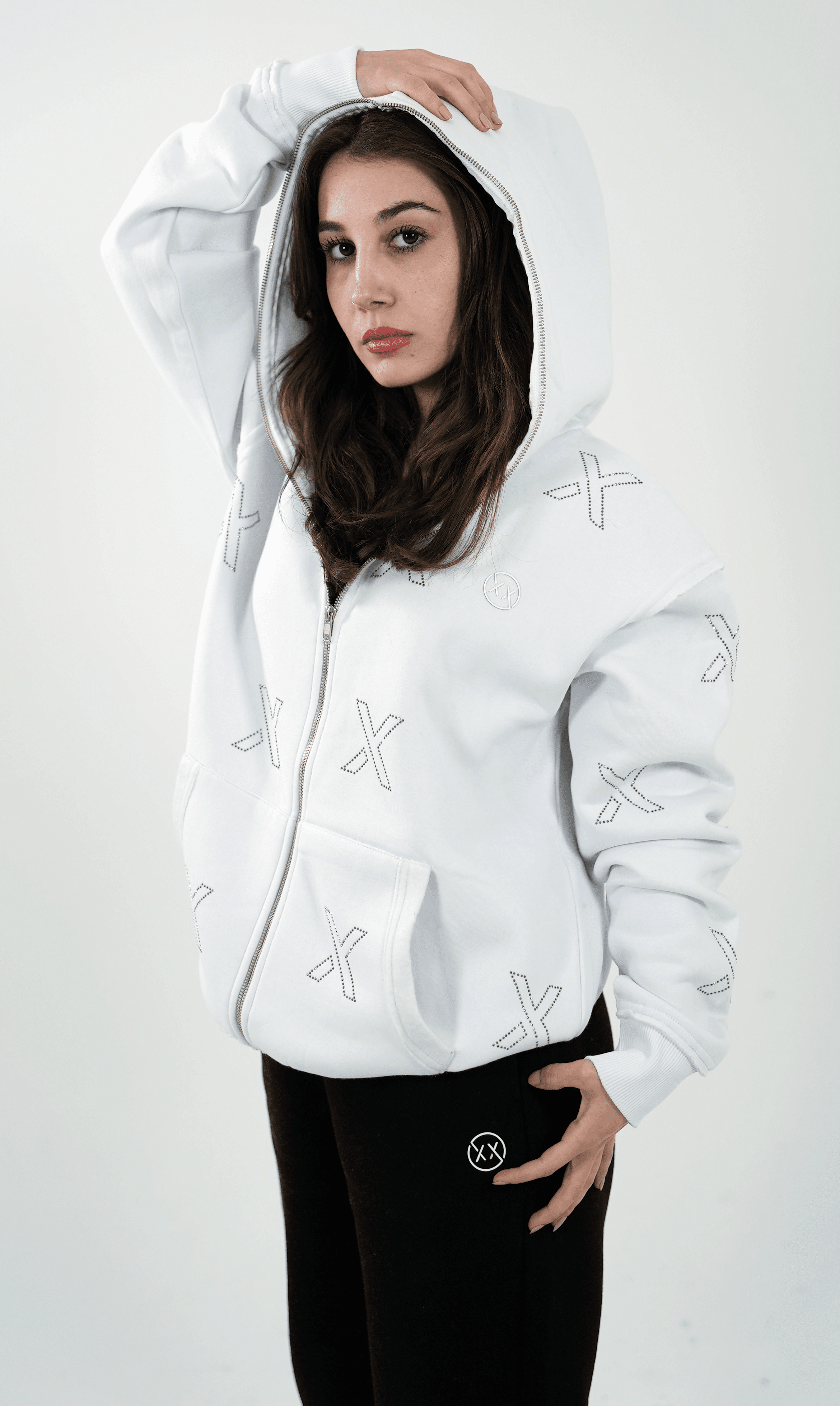 FULLZIP RHINESTONE HOODIE