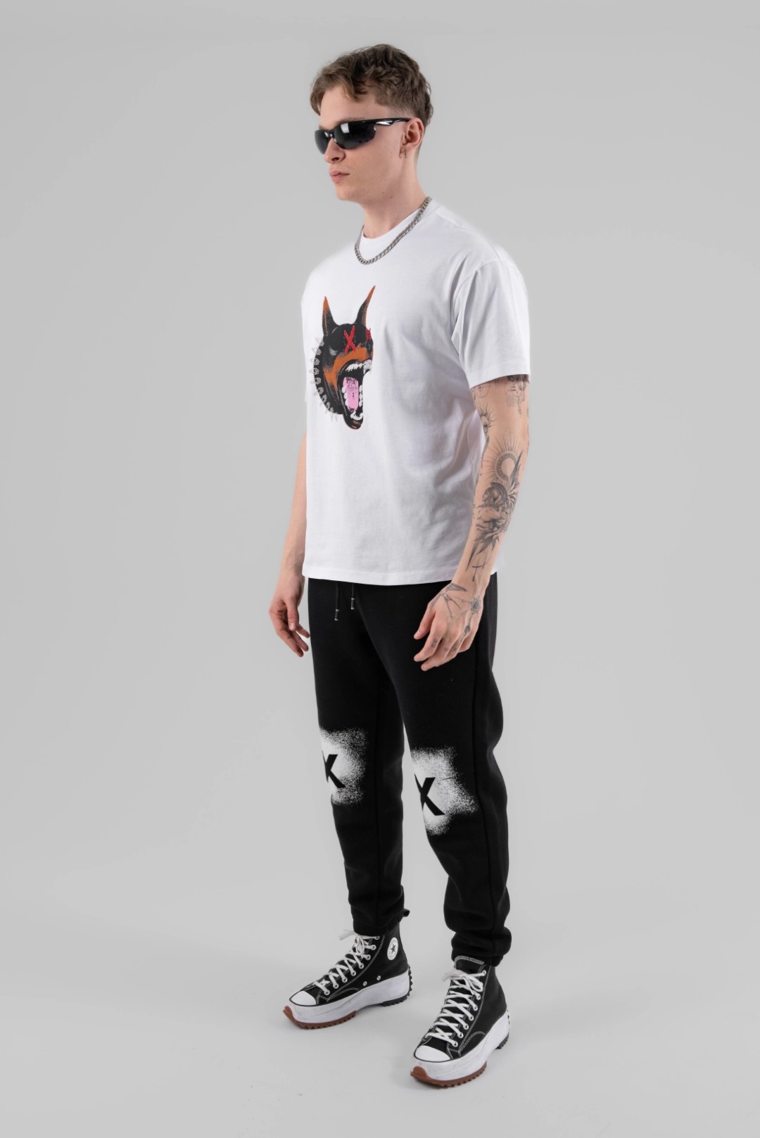 Beyaz DOBERMAN TEE OVERSIZE T-SHIRT